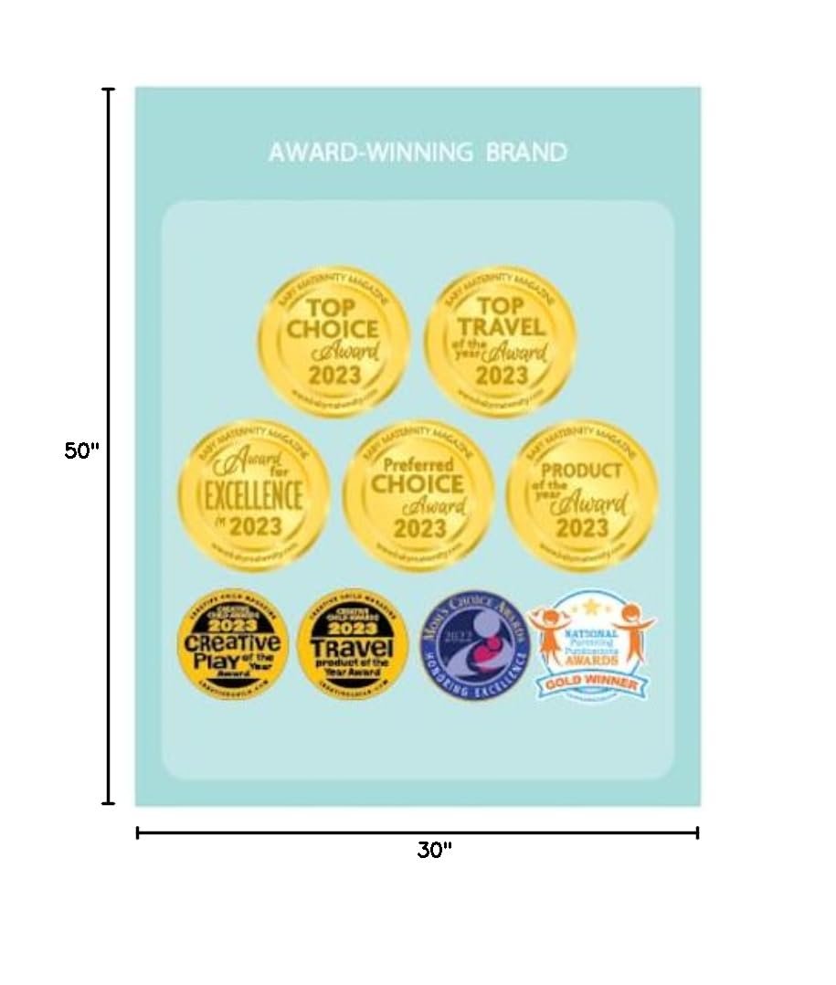 Regalo Extra Wide Retractable Baby Gate, Award Winning Brand, Expands up to 50" Wide, Easy Install, Includes Installation Template, Locking Indicator