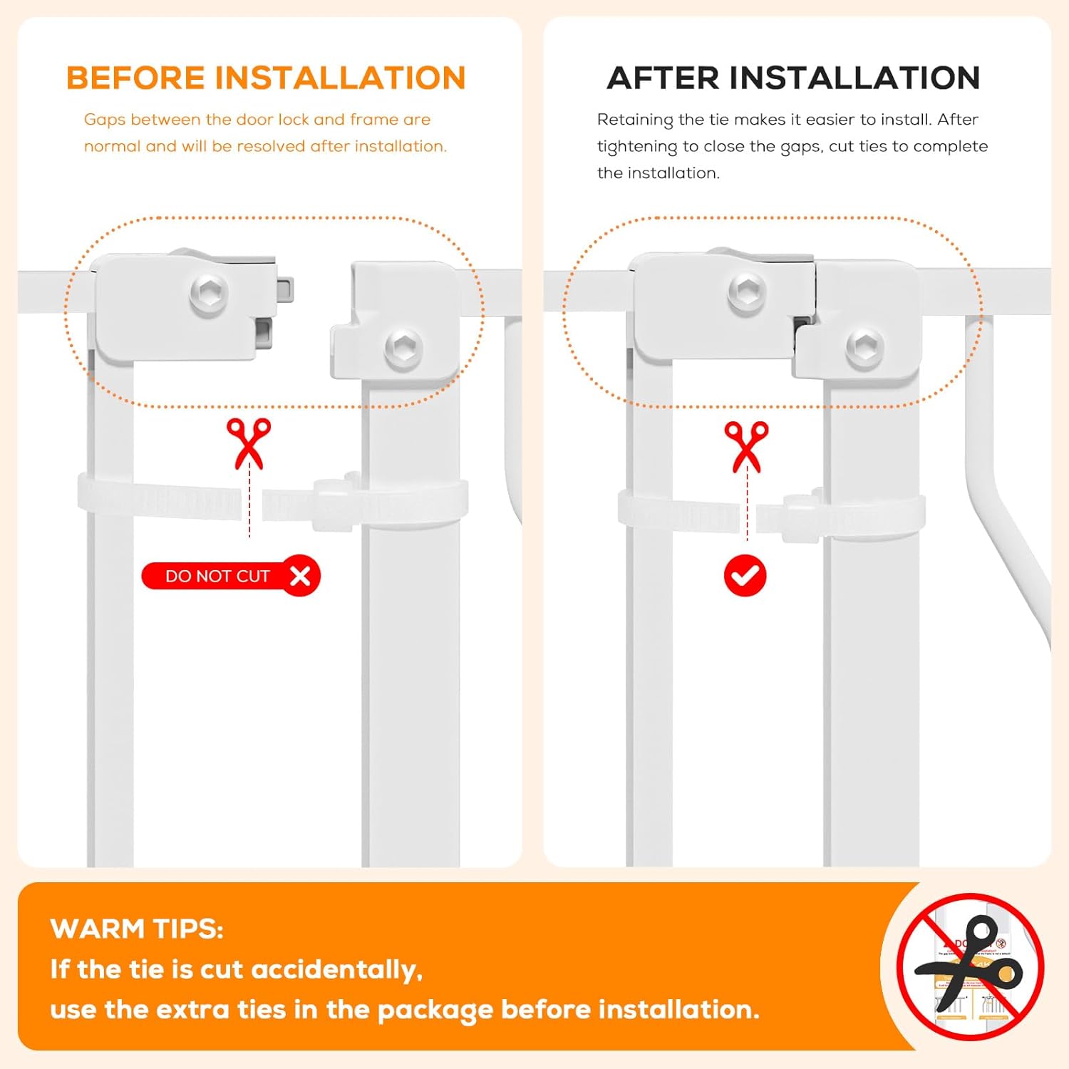 Alternative view of MUTAK 29-62" Baby Gate for Stairs, Baby Safety Essentials, Auto Close Gate for Doorways, Easy Install Pressure Mounted Dog Gate Indoor, Pet Gates for Dogs, White