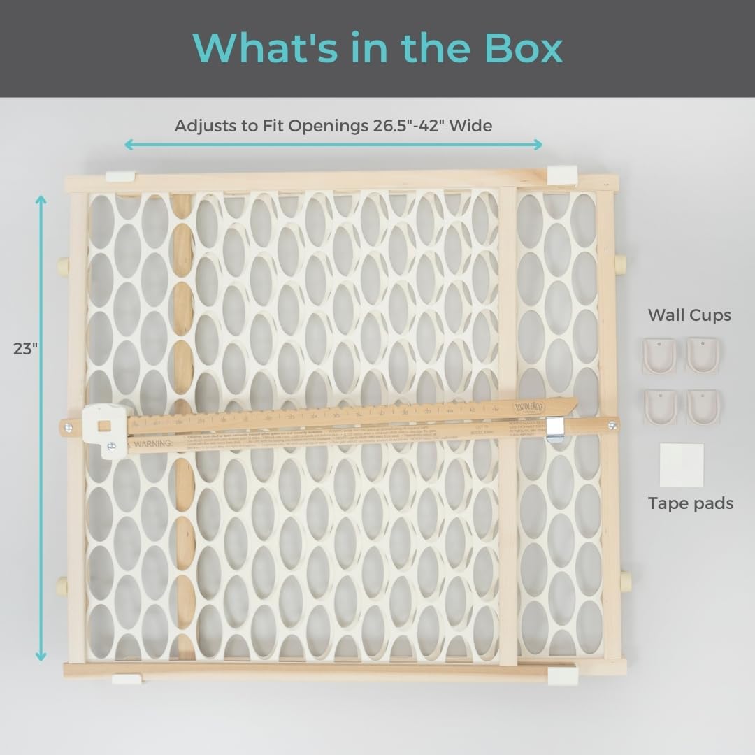 Alternative view of Toddleroo by North States - Quick-Fit Oval Mesh Wooden Baby Gate: Pressure Mounted Baby Gate for Doorways - Adjustable 26.5 to 42 Inches Wide - 23 Inches Tall