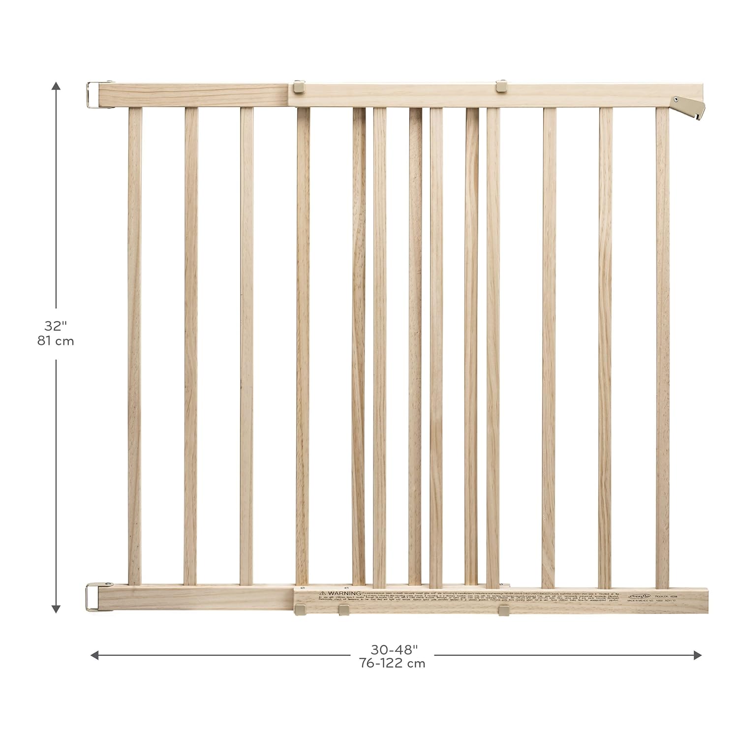 Alternative view of Evenflo Walk-Thru Top of Stairs Baby Gate, Natural Wood