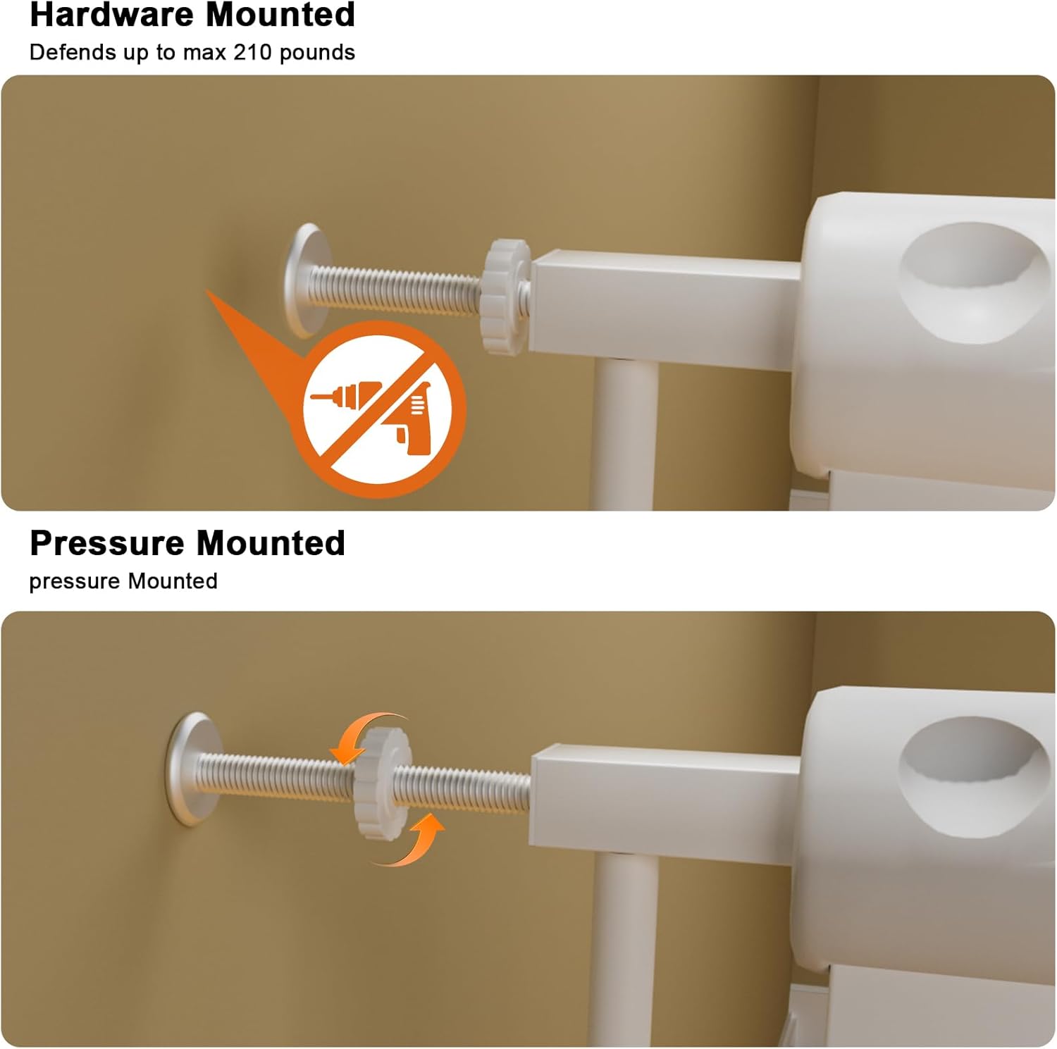 HOOOEN Small Narrow Baby Gate for Stairs Doorways Hallways 24 Inch to 29 Inch Wide Pressure Mounted Baby Gate Walk Through Child Gates for Kids or Pets Indoor Safety Gates