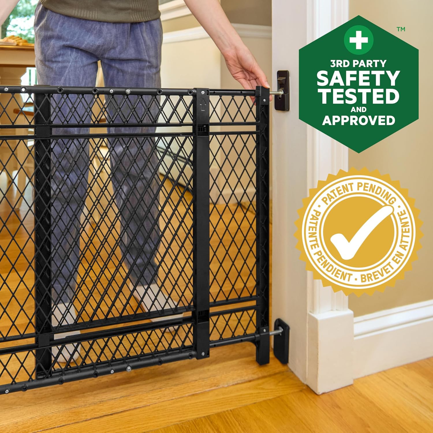 Alternative view of Ingenuity Doorway 42W Series Dog and Baby Gate, Indoor Outdoor, Won't Rust or Fade, Plastic Panel, Fits 23-42" Openings, 24u201D Tall