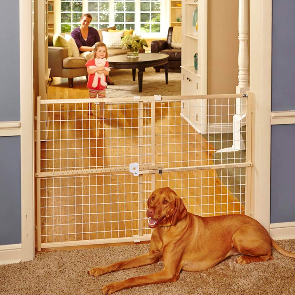 Toddleroo by North States - Quick-Fit Extra-Wide Wire Mesh Wooden Baby Gate: Pressure Mounted Baby Gate for Doorways - Adjustable 29.5 to 50 Inches Wide - 31 Inches Tall - Image 5
