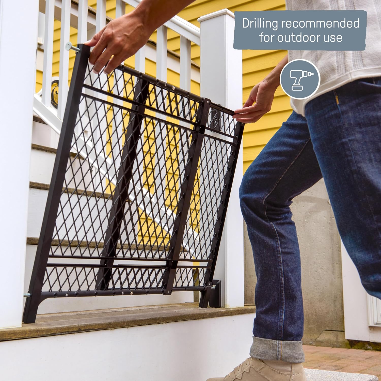 Ingenuity Doorway 42W Series Dog and Baby Gate, Indoor Outdoor, Won't Rust or Fade, Plastic Panel, Fits 23-42" Openings, 24u201D Tall - Image 3