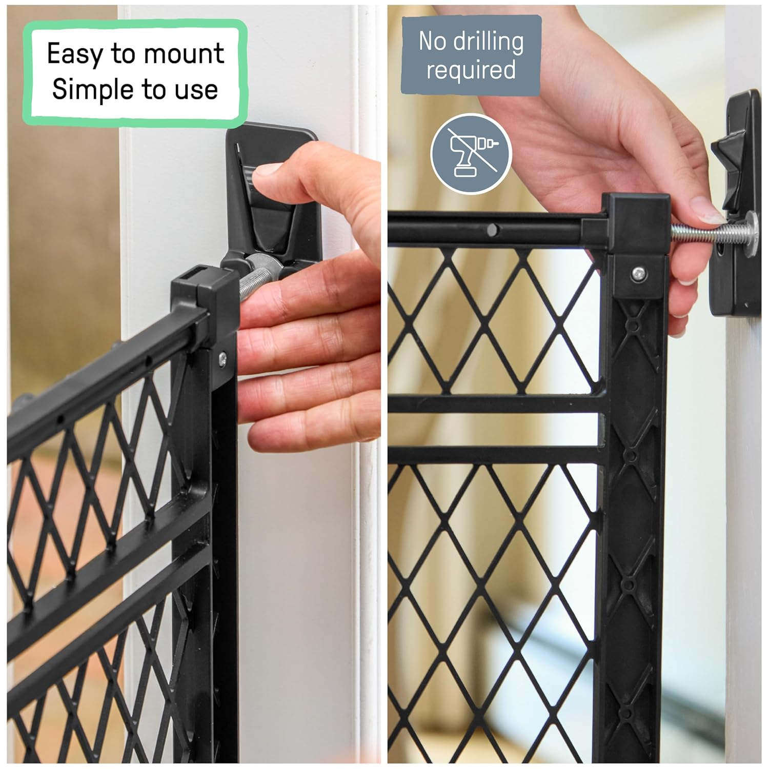 Ingenuity Doorway 42W Series Dog and Baby Gate, Indoor Outdoor, Won't Rust or Fade, Plastic Panel, Fits 23-42" Openings, 24u201D Tall - Image 4