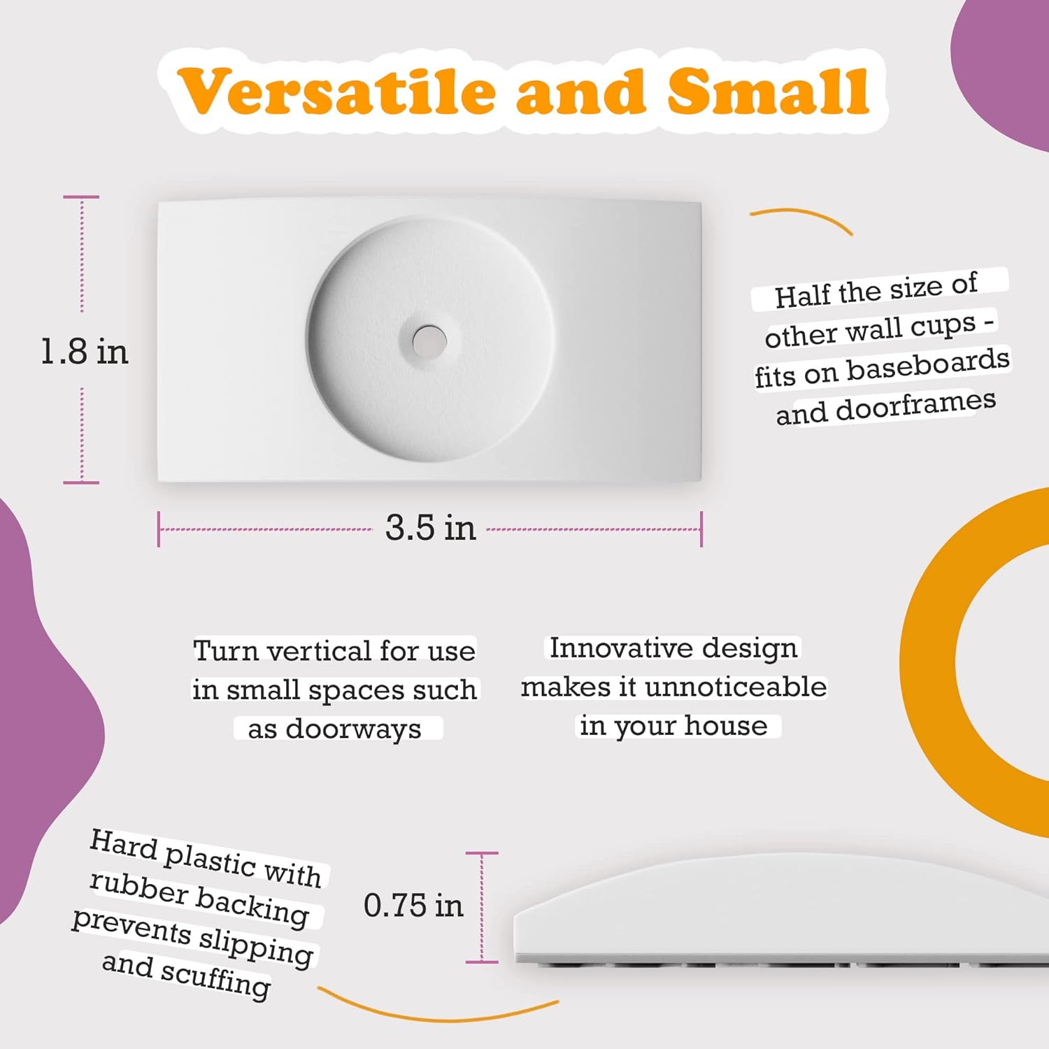 Alternative view of Wall Nanny - Baby Gate Wall Protector (Made in USA) Protect Walls from Pet Gates & Dog Gates - No Safety Hazard on Spindles - for Child Pressure Mounted Baby Gate for Stairs Cup Guard - White, 4 Pack