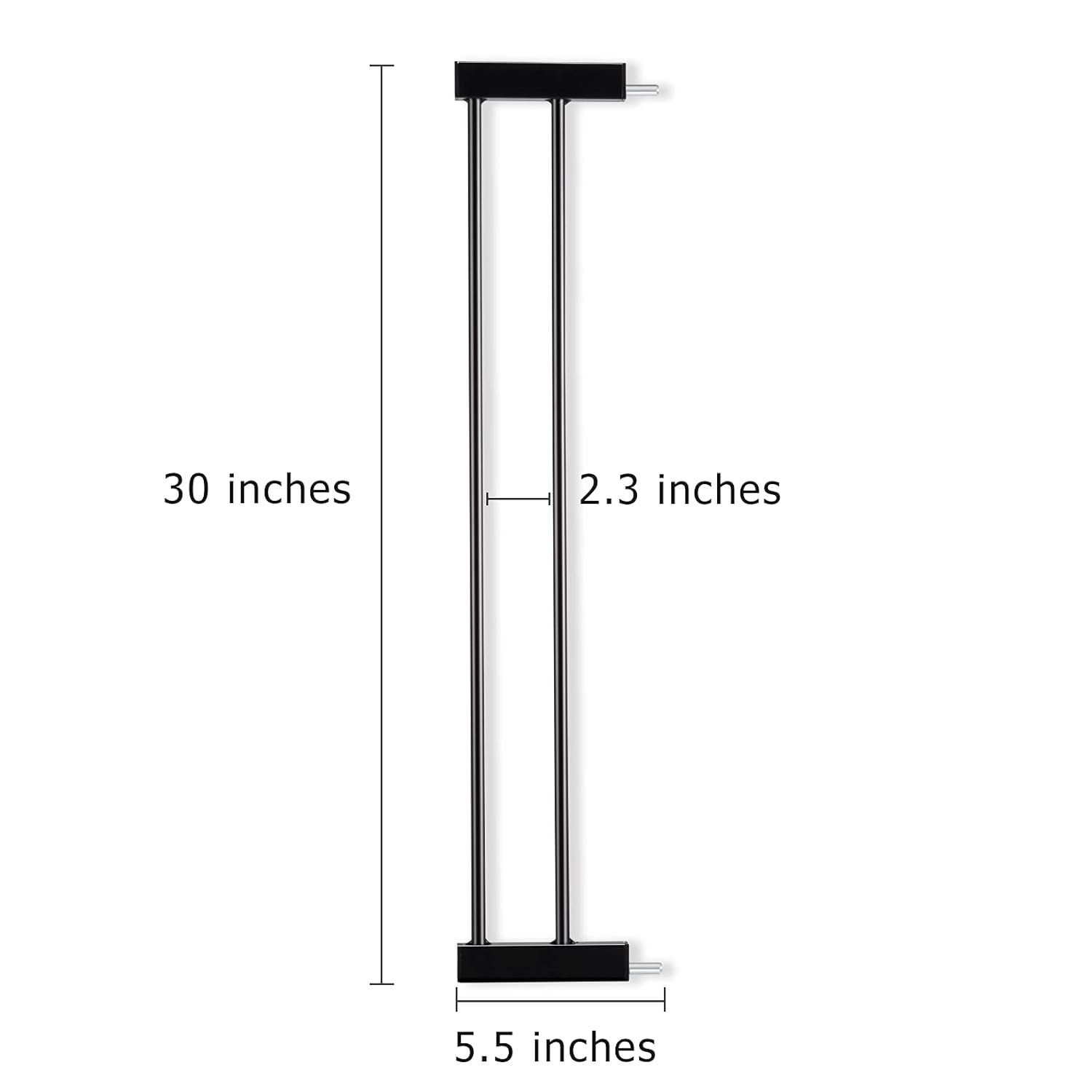 BABELIO Metal Baby Gate,5.5inch (14cm) Black Extension, Extra Wide Baby Gates for Stairs & Doorways, Pressure Mounted Walk Thru Child Gate with Door, NO Need Tools NO Drilling,30" Tall