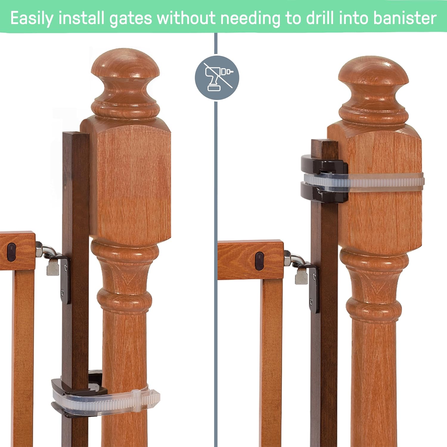 Alternative view of Summer Infant Banister to Banister Gate Mounting Kit - Fits Round or Square Banisters, Accommodates Most Hardware & Pressure Mount Baby Gates up to 37u201D Tall, Gate Sold Separately