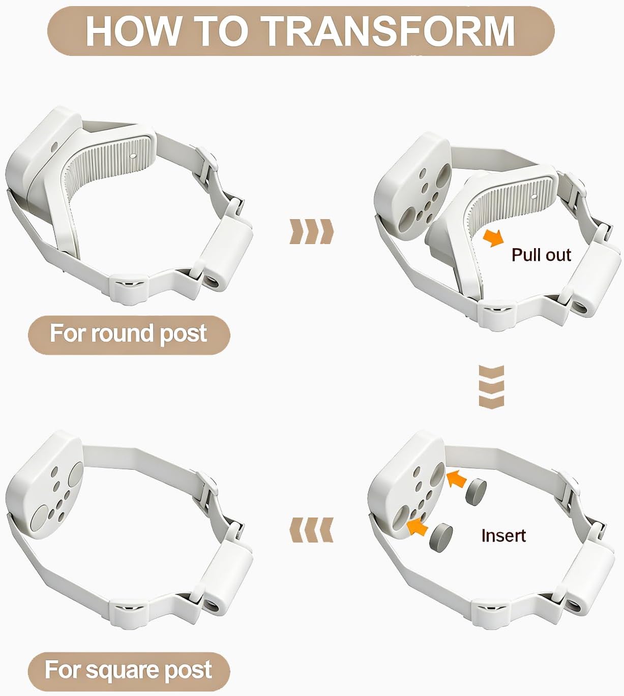 Upgraded Retractable Baby Gates for Stairs & Banister, Mesh Dog Gate Indoor, Extends to 55" Wide 33" Tall, Child Safety Gate for Stairway, Banister & Wall Mount (White) - Image 8