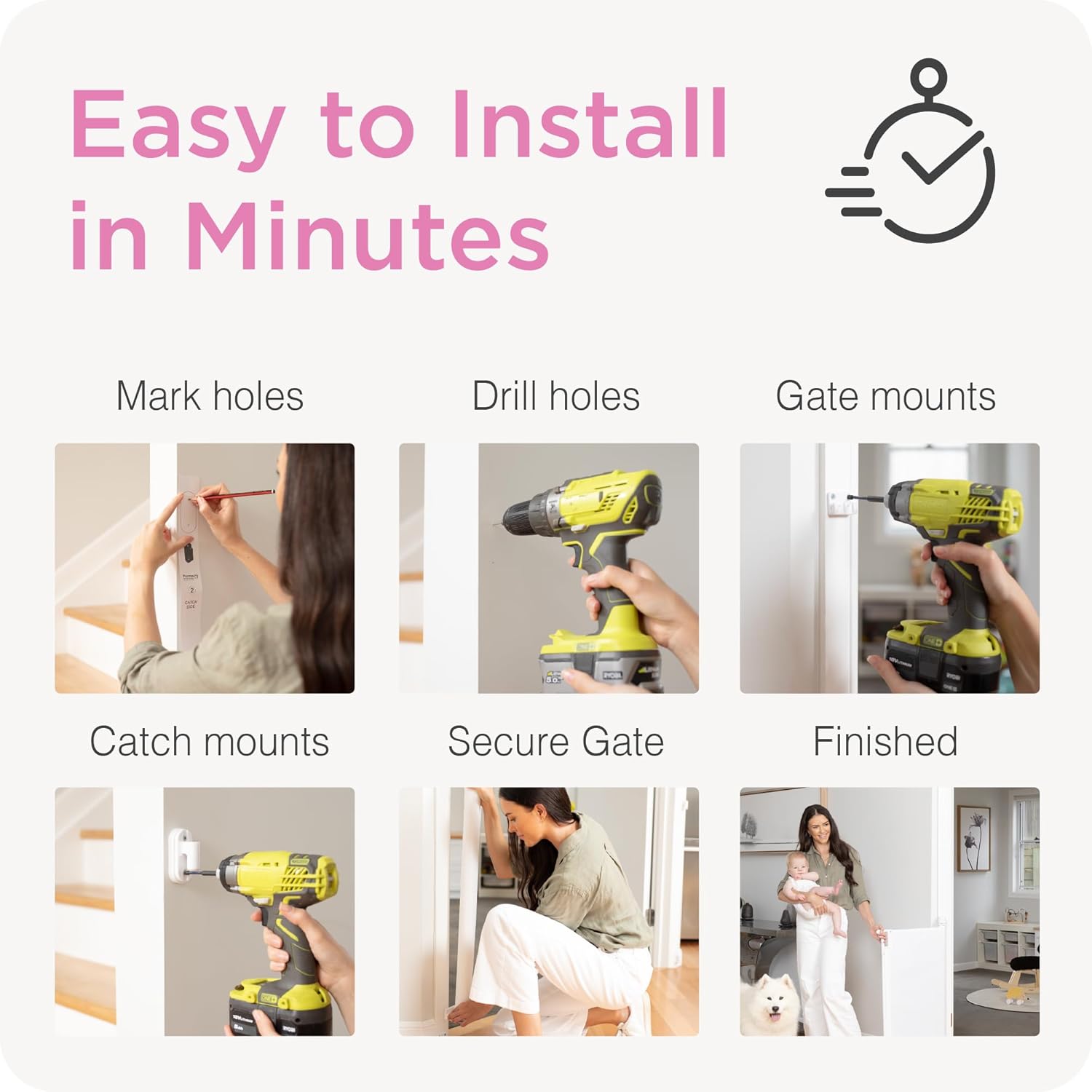 Perma Child Safety Retractable Baby Gate, 71" Wide x 33" Tall, Mesh for Stairs, Doorways, Indoors, Outdoors, Dogs, One-Hand Operation, Locks, Easy Install, Black - Image 5