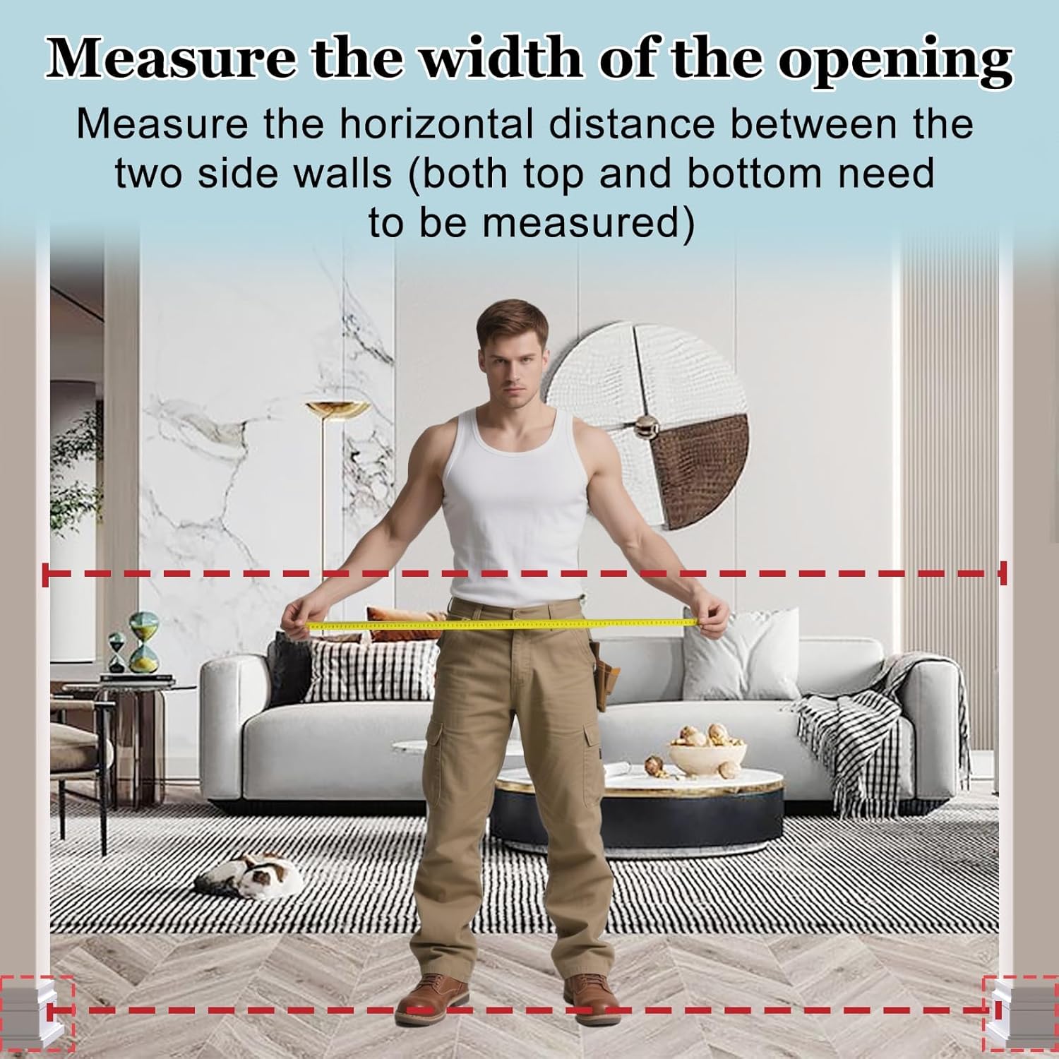 WAOWAO Triple Lock Baby Gate Extra Wide 67.32-72.04" Pressure Mounted Walk Through Swing Auto Close Safety Black Metal Dog Pet Puppy Cat for Stairs,Doorways,Kitchen