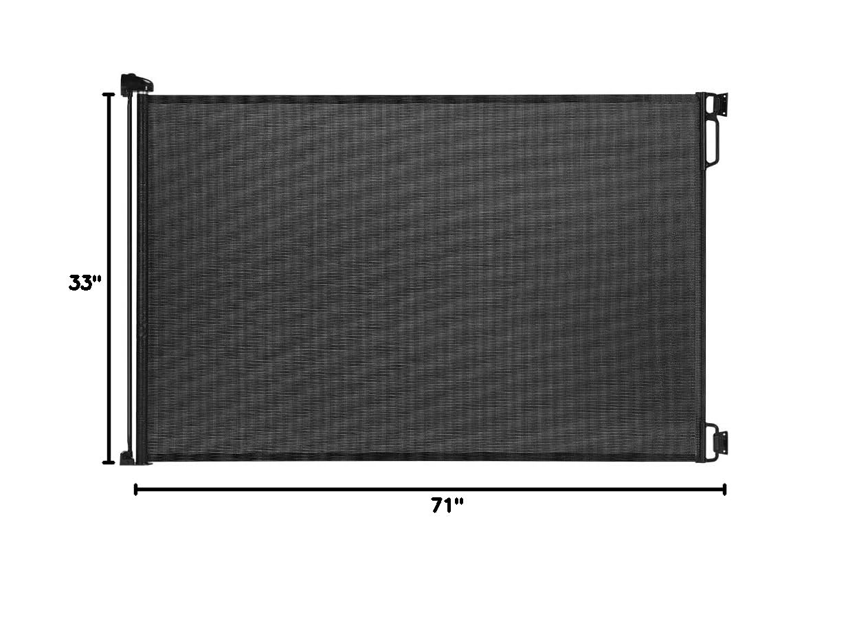 Alternative view of EasyBaby Extra Wide Retractable Baby Gates, 33" Tall, Extends up to 71" Wide, Black/Child Safety, Pet Gates for Stairs, Doorways, Hallways, Indoor and Outdoor