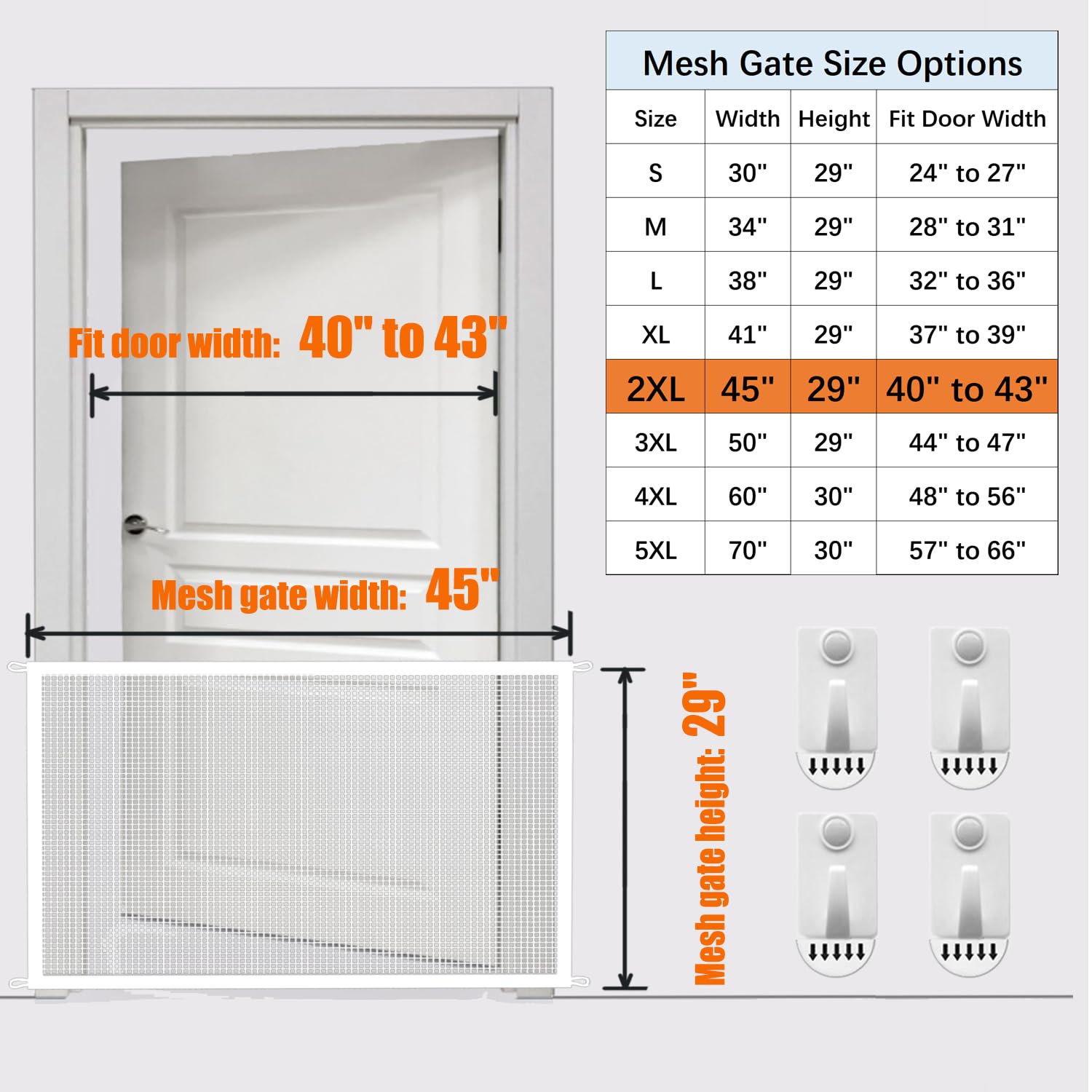 Alternative view of Cupount Baby Gate for Stairs - Dog Gate Indoor Mesh Pet Gates for Doorways (White, 30" H x 45" W)