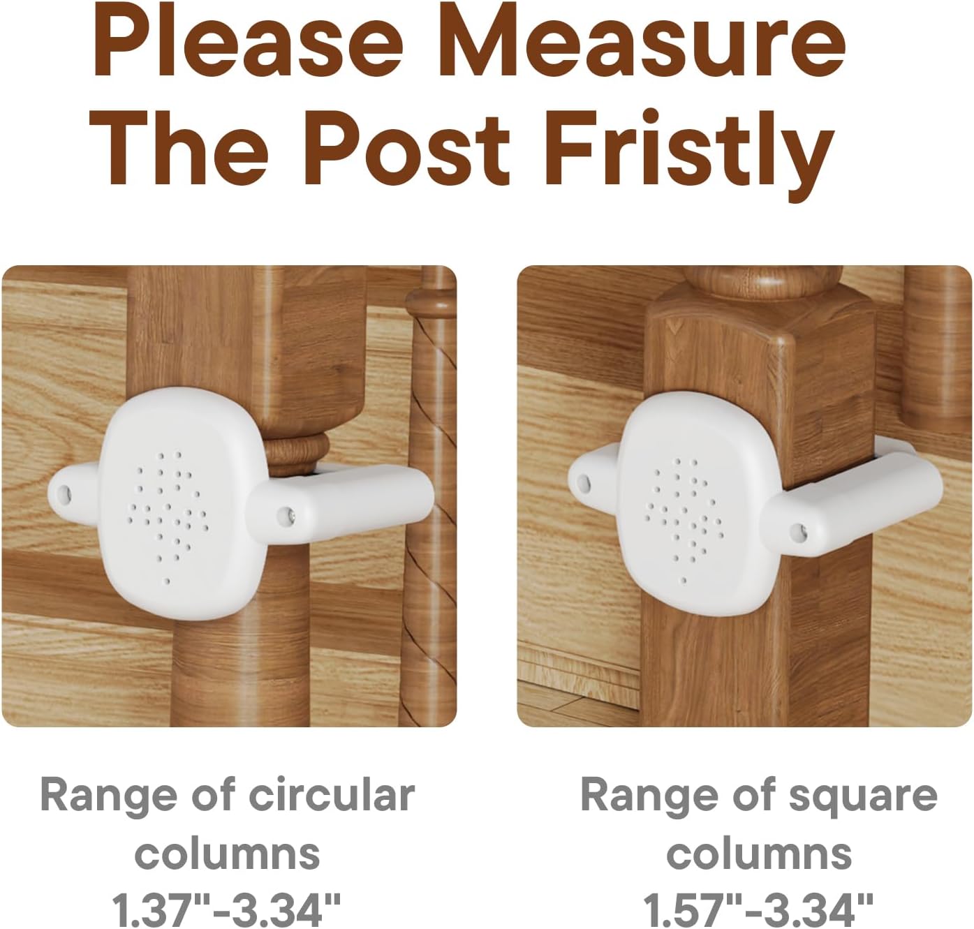 Alternative view of BBsecure No-Drill Baby Gate Banister Adapter, 2-Pack Stairway Mounting Kit for Mesh, Metal & Retractable Gates, Fits 1 1/2"u20133 1/3" Round or Square Posts for Stairway, Patio, and Doorway, White