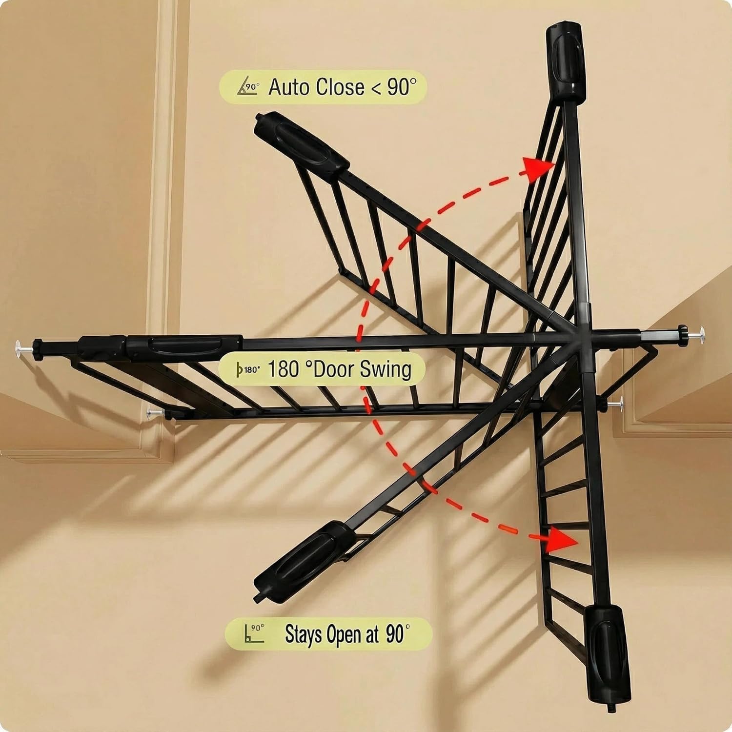Alternative view of Vothco Baby Gates Extra Wide 71.5-76.4 Inch Large Baby Gates for Stairs Tension Pet Dog Gates Indoor for Doorways No Drilling Pressure Mounted Pet Gates for Kids