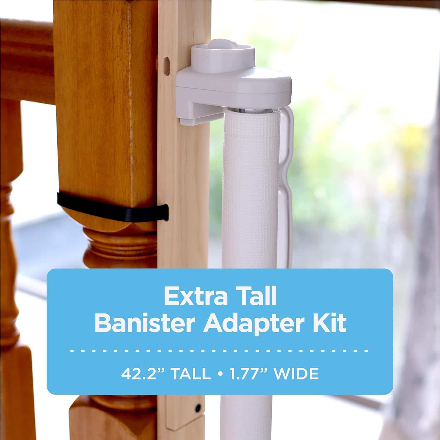 Perma Child Safety Extra Tall Universal Banister Adapter Kit for Pressure and Hardware Mounted Baby Gates up to 42" Tall, Damage Free Install Fits Round or Square Banister Posts, Gate Sold Separately