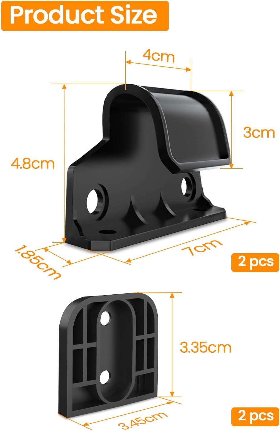 Alternative view of Retractable Baby Gate Replacement Parts Compatible with 55" W x 33" H Retractable Baby Gates Including 2 Latches+2 Brackets+1 Set of Screws for Dog Gate Easy Installation
