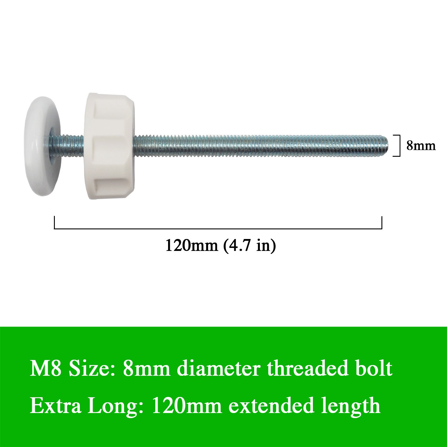 Alternative view of Baby Gate Guru Extra Long M8 (8mm) Spindle Rods for Pressure Mounted Baby and Pet Safety Gates 4 Pack Replacement Set (8mm, White)