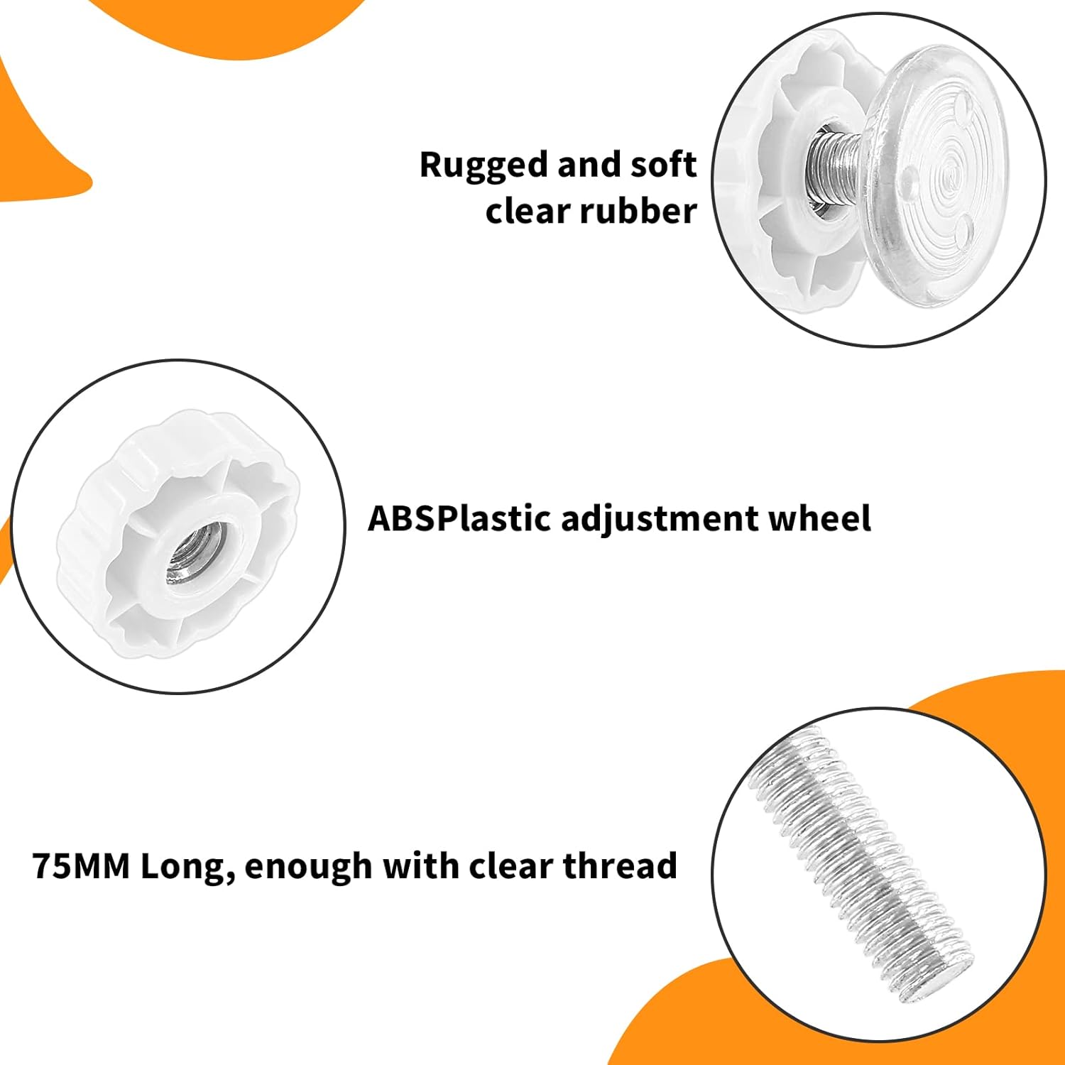 Alternative view of Unlorspy 4 Pack Baby Gate Threaded Spindle Rod M10 (10mm) Screw Replacement Hardware Parts Kit for Pressure Mounted Baby & Pet Safety Gates & Stair Gates (10mm, White)