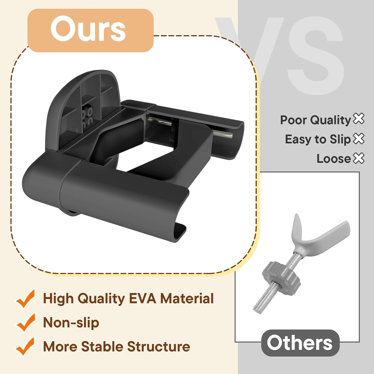 Alternative view of 2PCS Baby Gate Banister Adapter Applied to Mesh & Iron Gates, No-Drilling Protect Banister Adapter Kit for Baby Gate Fit Square&Round Railings, Black