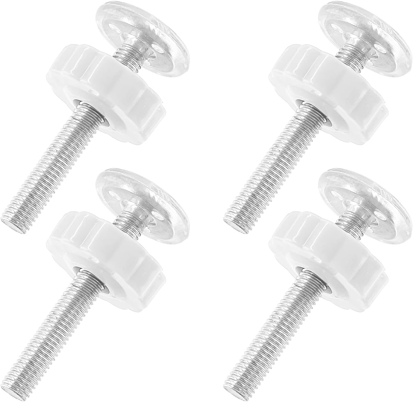 Unlorspy 4 Pack Baby Gate Threaded Spindle Rod M10 (10mm) Screw Replacement Hardware Parts Kit for Pressure Mounted Baby & Pet Safety Gates & Stair Gates (10mm, White) - Image 3