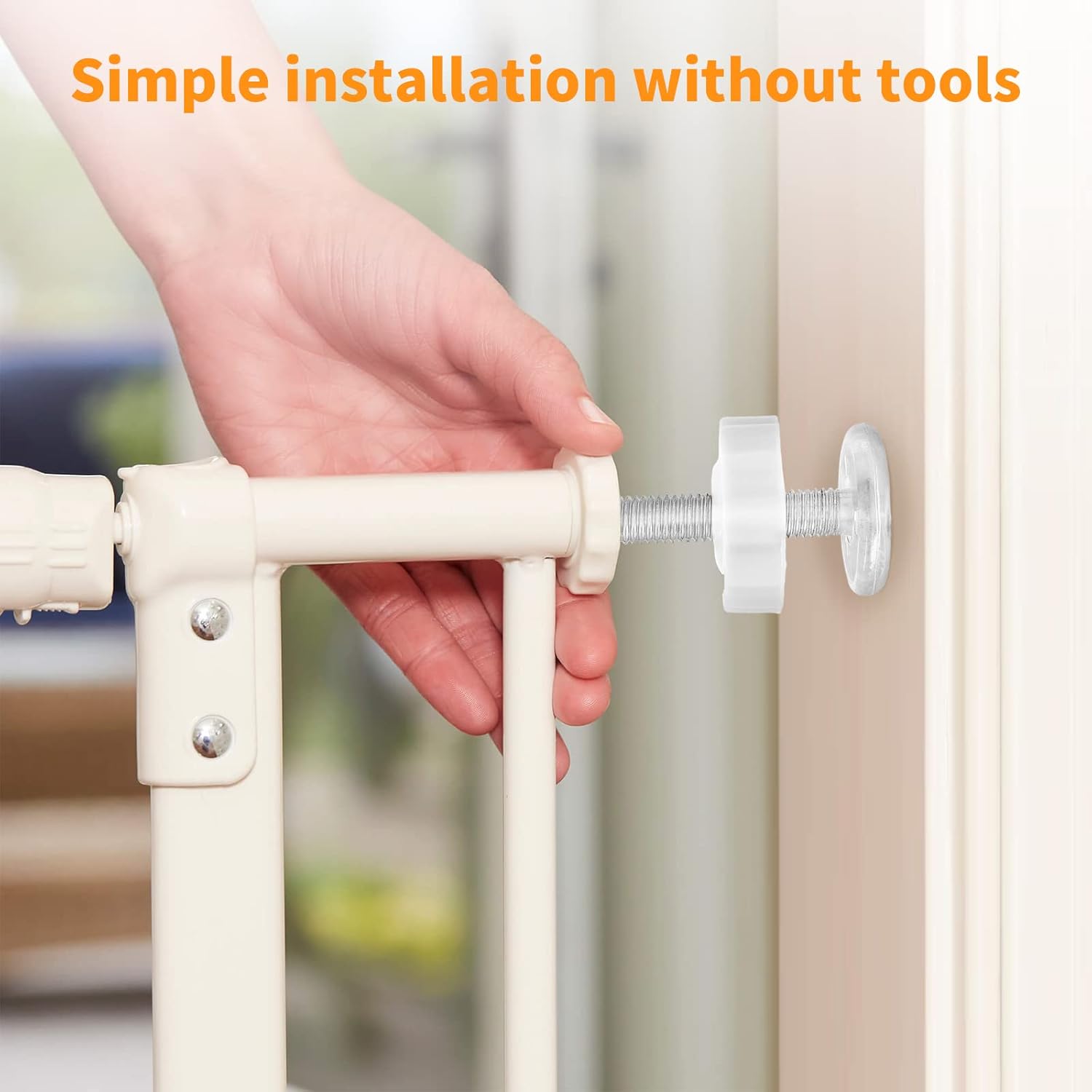 Unlorspy 4 Pack Baby Gate Threaded Spindle Rod M10 (10mm) Screw Replacement Hardware Parts Kit for Pressure Mounted Baby & Pet Safety Gates & Stair Gates (10mm, White) - Image 5