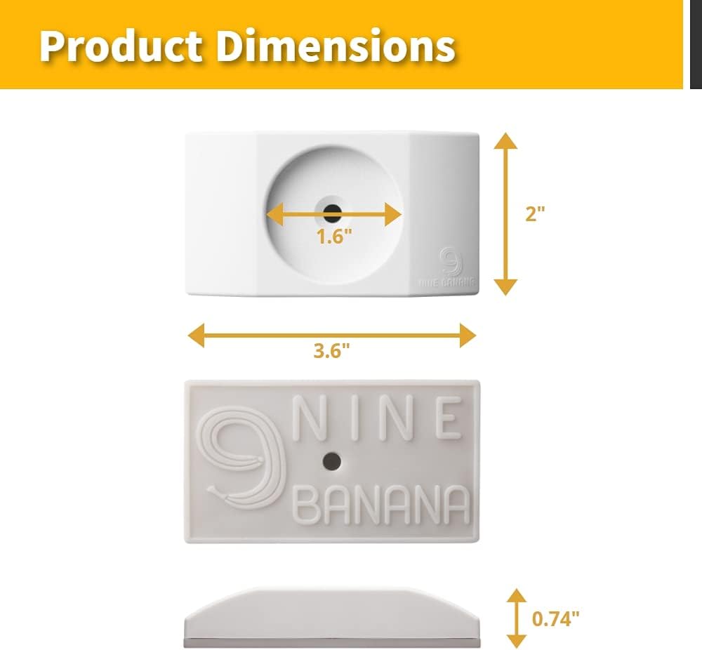 NINE BANANA 1st Nonslip Sturdy & Stylish Matte White Rectangle Baby Gate Wall Protector (4Pack x 1Set) : Safety Wall Pads for Child Dogs Pet Gates, Doorways, Stairs, Baby Gates with Door