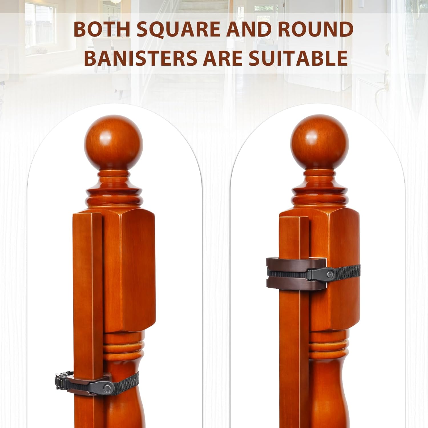 Alternative view of 1 Pcs No Hole Stairway Baby Gate Mounting Kit - Fits Round & Square Banisters, Compatible with Most Hardware and Pressure Mount Baby Gates Up to 37 inches Tall