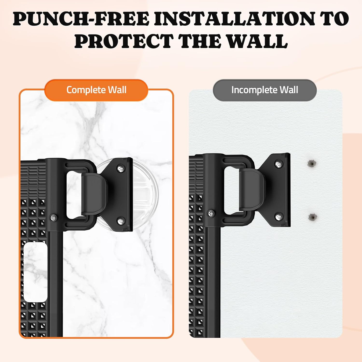 Alternative view of Pawtners Retractable Baby Gates Replacement Parts for Free-Punch Installation, Original Accessories Set-Black