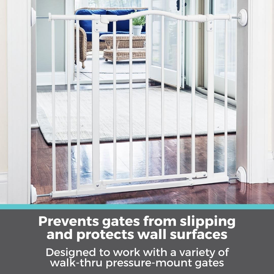 Toddleroo by North States - Safety Gate Wall Guards: Pressure Mounted Baby Gate Wall Protector - Pack of 4 - White
