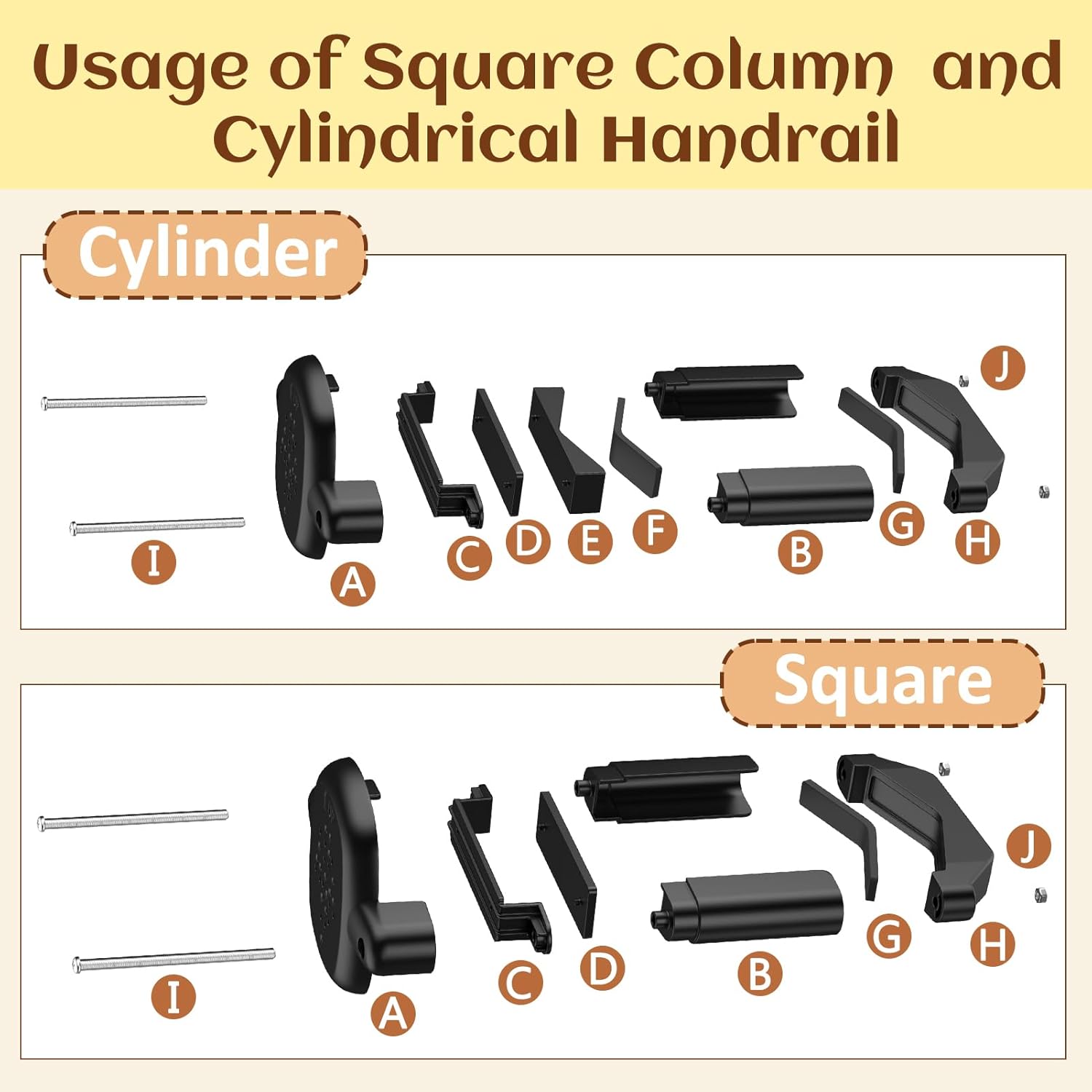 Baby Gate Banister Adapter:2Pcs Baby Stair Gate Kit Stair Post Fitting Kit Babys Gates for Stairs, Safety Stair Adapter Fit for Stair Gate Against Stairs Posts (Black, Not Include The Gate) - Image 5