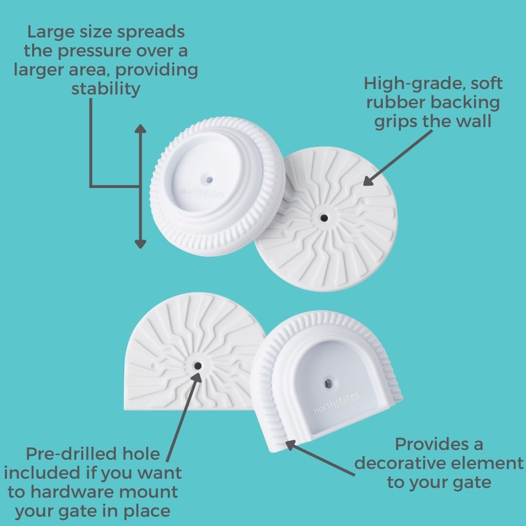 Alternative view of Toddleroo by North States - Safety Gate Wall Guards: Pressure Mounted Baby Gate Wall Protector - Pack of 4 - White