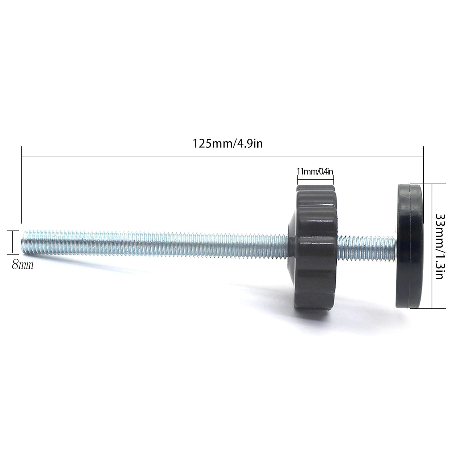 4 Pack Baby Extender Extension-M8(8mm) VMAISI Child Safety Pressure Mounted Baby Gate Threaded Spindle Rods Replacement Parts Bundle with Wall Protector for Stairs Cup Guard (Black, 8MM)