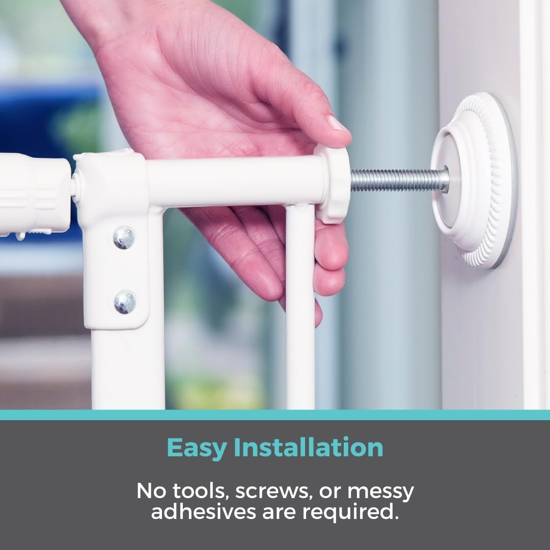 Toddleroo by North States - Safety Gate Wall Guards: Pressure Mounted Baby Gate Wall Protector - Pack of 4 - White - Image 3