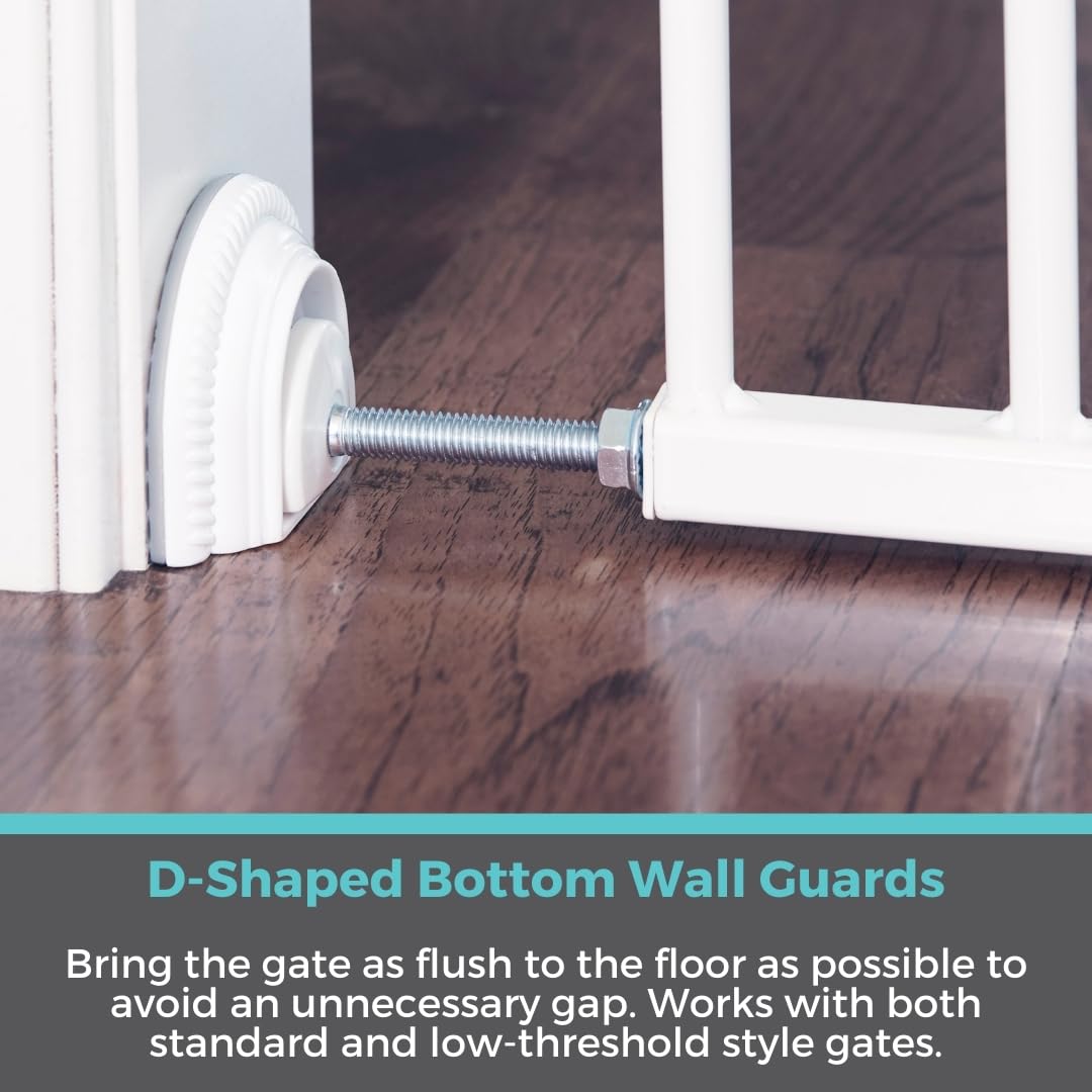 Toddleroo by North States - Safety Gate Wall Guards: Pressure Mounted Baby Gate Wall Protector - Pack of 4 - White - Image 4