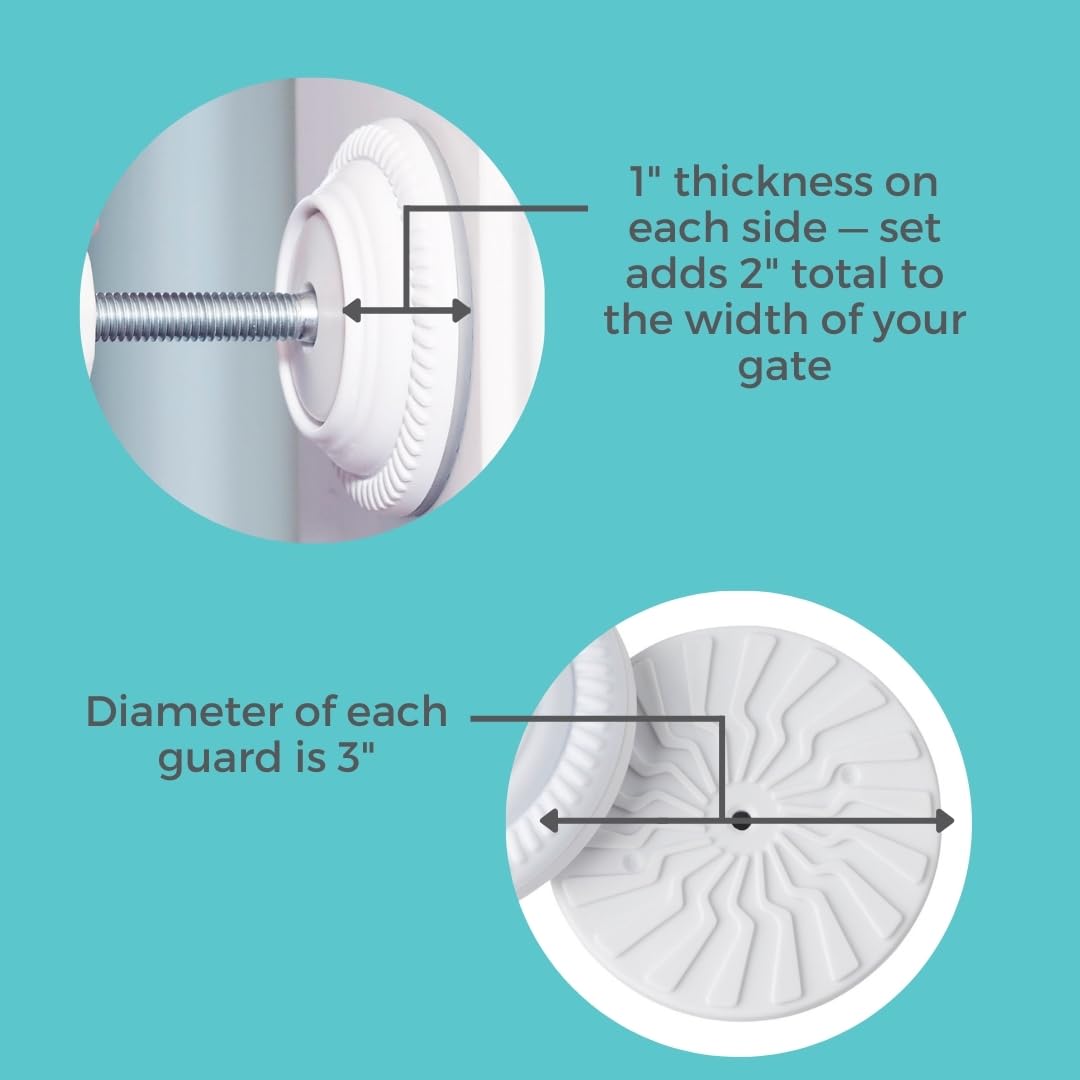 Toddleroo by North States - Safety Gate Wall Guards: Pressure Mounted Baby Gate Wall Protector - Pack of 4 - White - Image 5