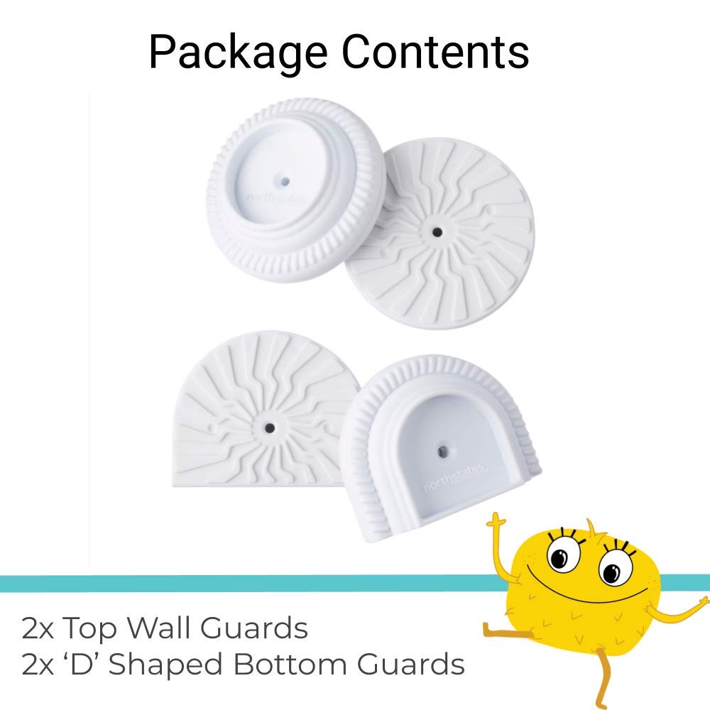 Toddleroo by North States - Safety Gate Wall Guards: Pressure Mounted Baby Gate Wall Protector - Pack of 4 - White - Image 6