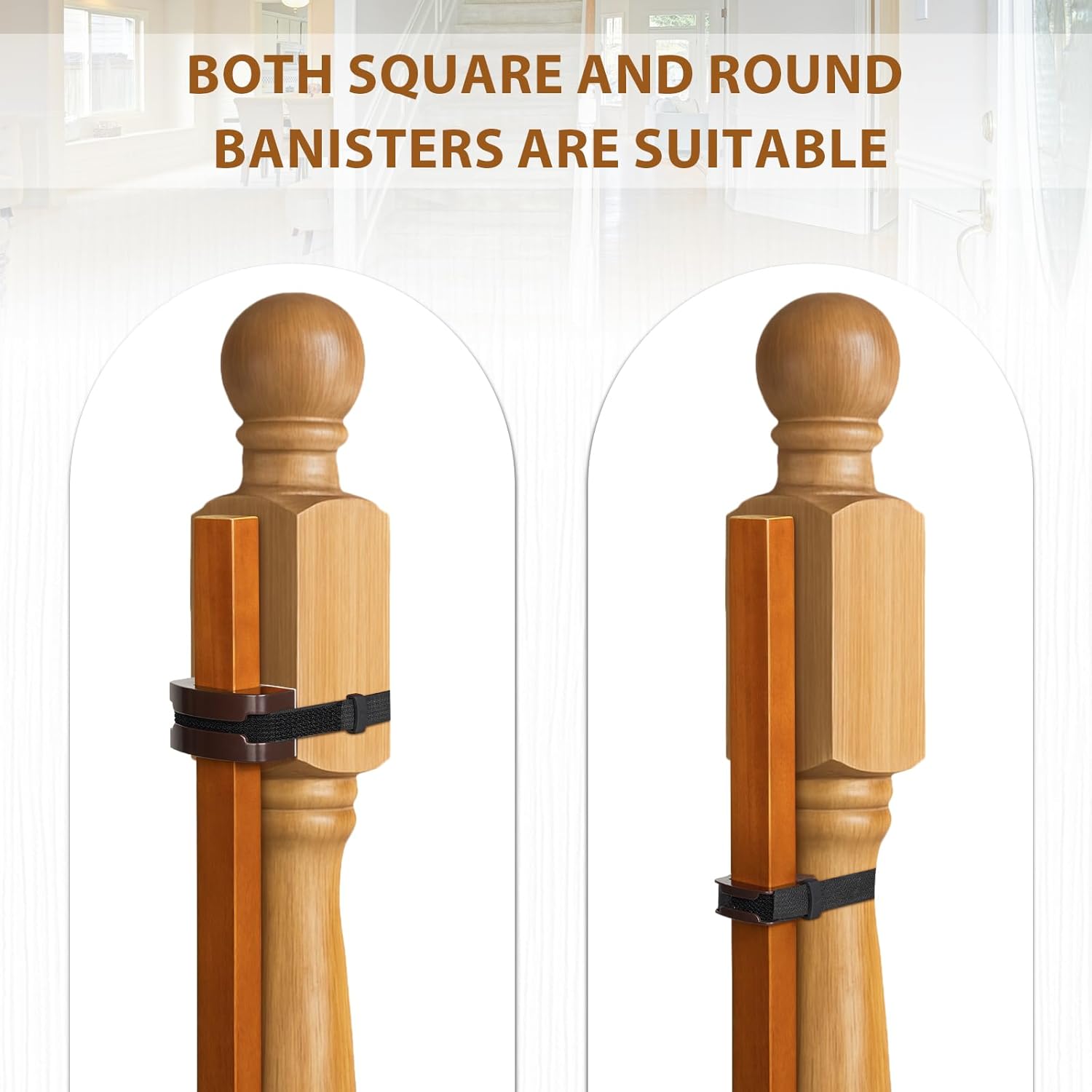 Alternative view of 1 Pcs No Hole Stairway Baby Gate Adapter - Fits Round & Square Banisters, Compatible with Most Hardware and Pressure Mount Baby Gates Up to 37 inches Tall