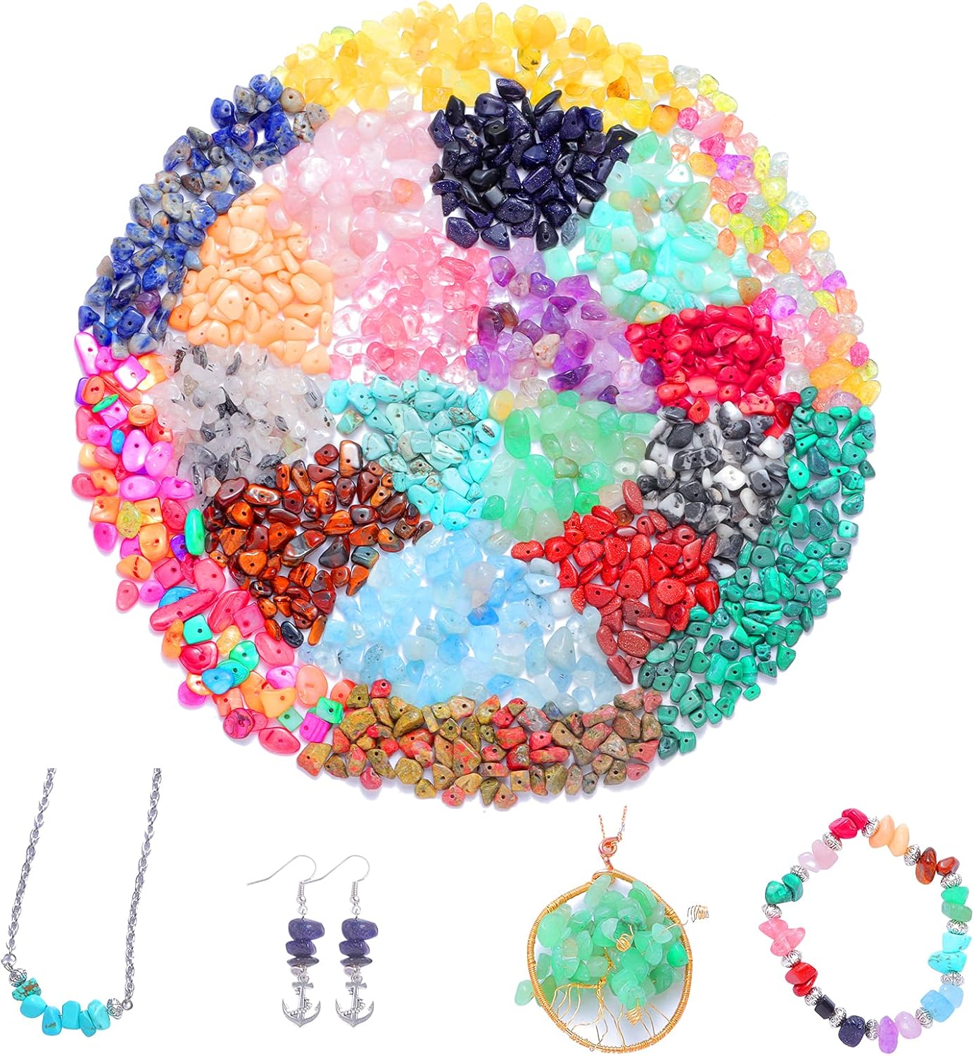 Alternative view of Xmada Jewelry Making Supplies Kit - 1587 PCS Beads, Crystal Beads, Jewelry Pliers, Beading Wire, Earring Hooks, Rings, Bracelets for Girls and Adults
