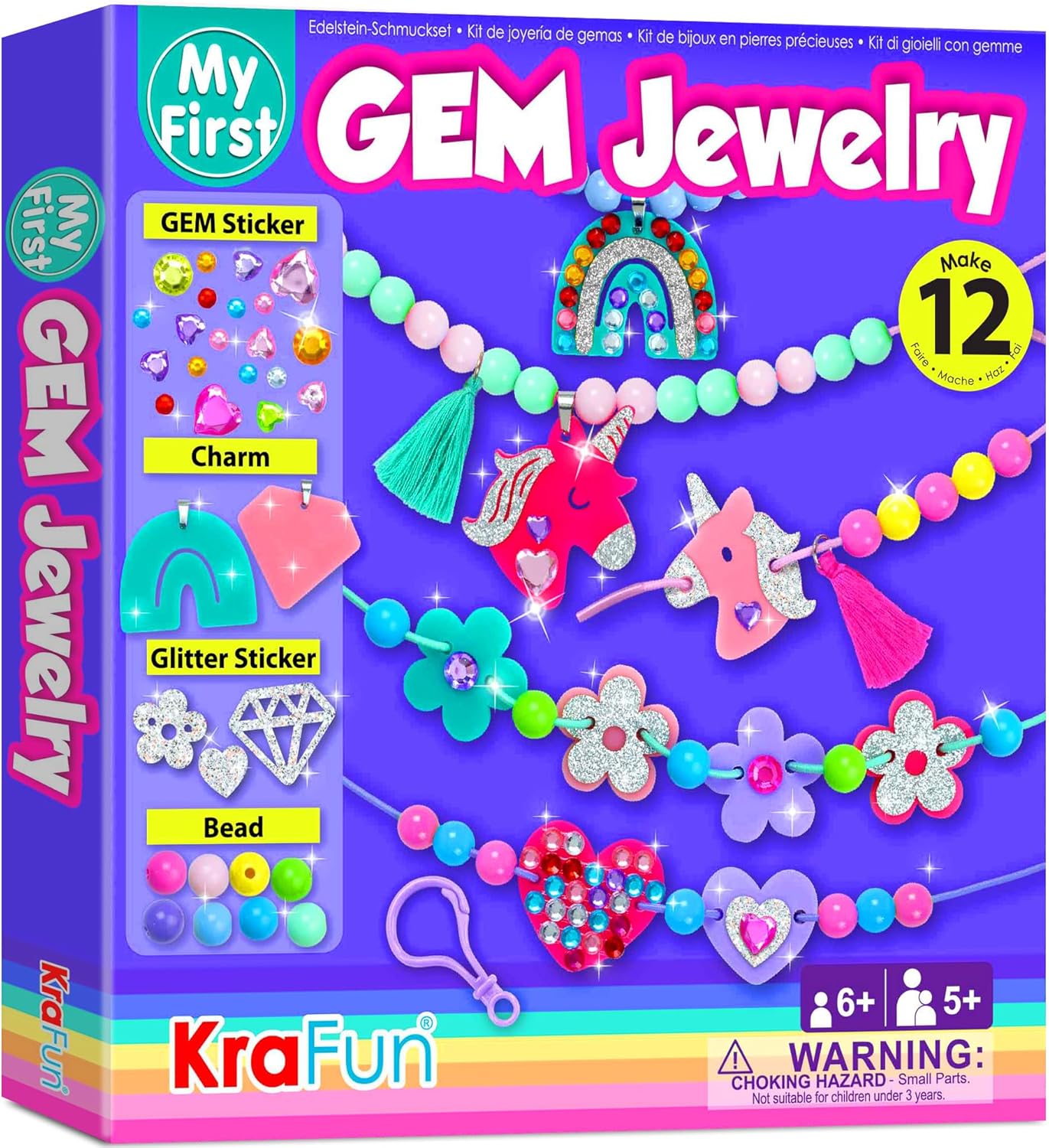KRAFUN Unicorn DIY Bracelet Making Kit for Girls - Arts and Crafts Jewelry Set with Charms, Wooden Beads & Friendship Threads - Creative String Braiding & Beading Activity for Kids Ages 5-12 - Image 6