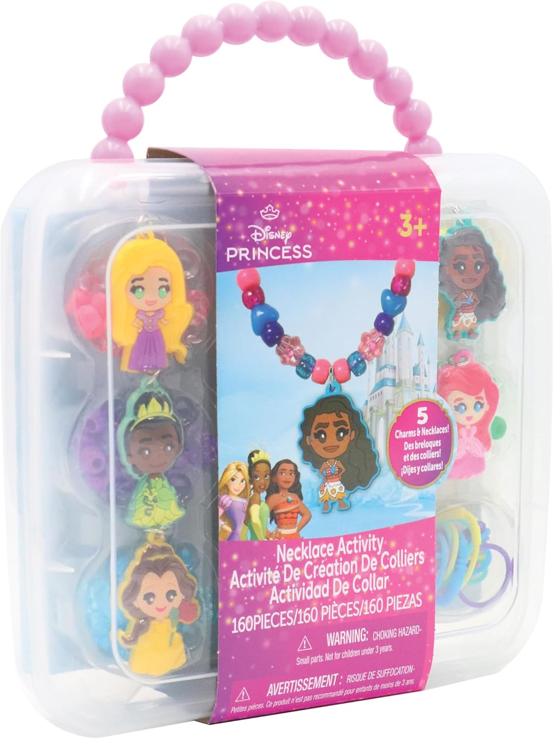 Alternative view of Disney Princess Necklace Activity Case – Jewelry Making Kit with Beads, Charms & Strings – Create Custom Princess Necklaces – Craft Gift for Girls Ages 3+ – Portable Storage Case Included