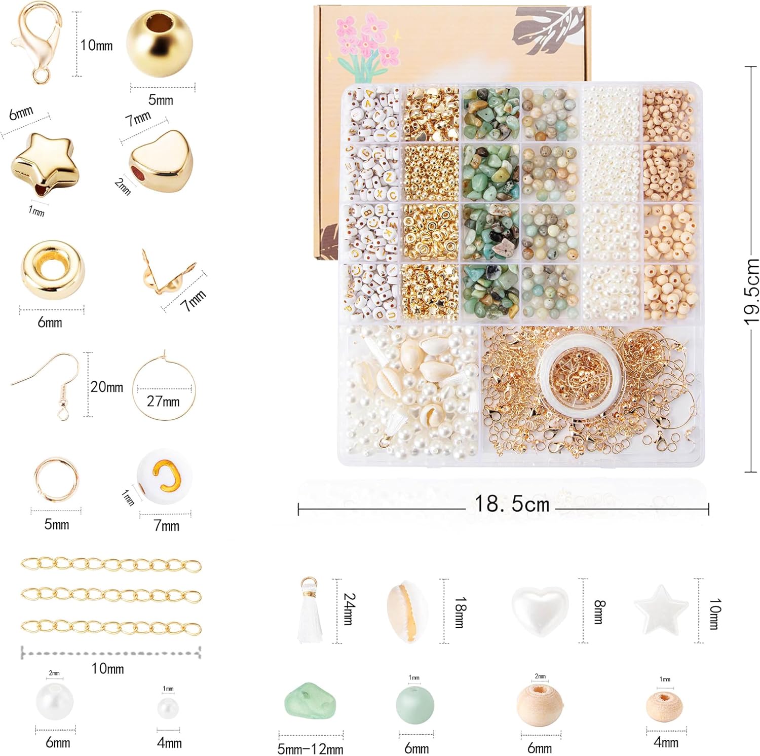 Alternative view of Xylise Jewelry Making Supplies Kit Natural Stone Beads for Irregular Natural Stone with for DIY Craft Bracelet Necklace Earrings for Adults (Amazonian)