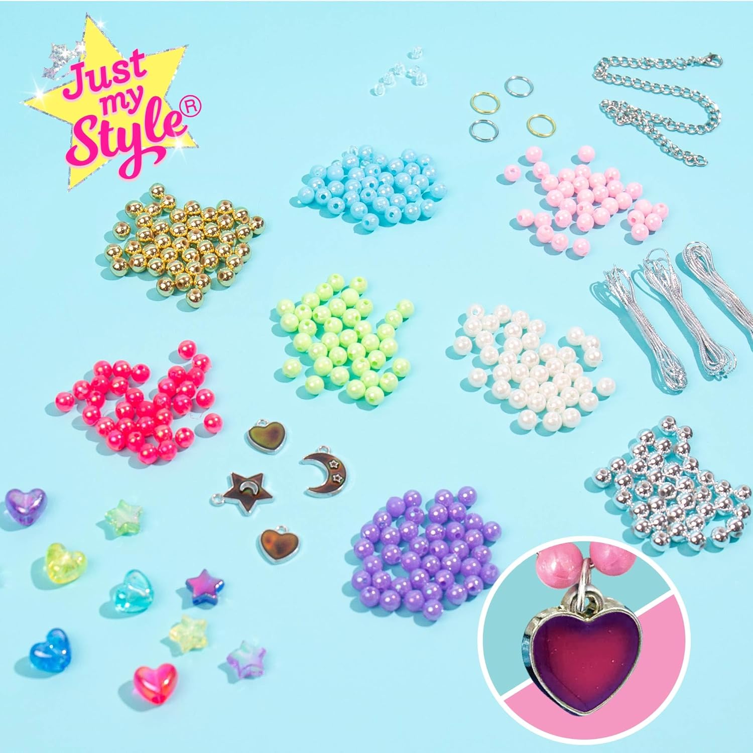Alternative view of Just My Style Color-Changing Mood Jewelry Making Kit, Bracelet & Necklace Making Kit, Arts & Crafts Kit for Girls & Boys Ages 6-10
