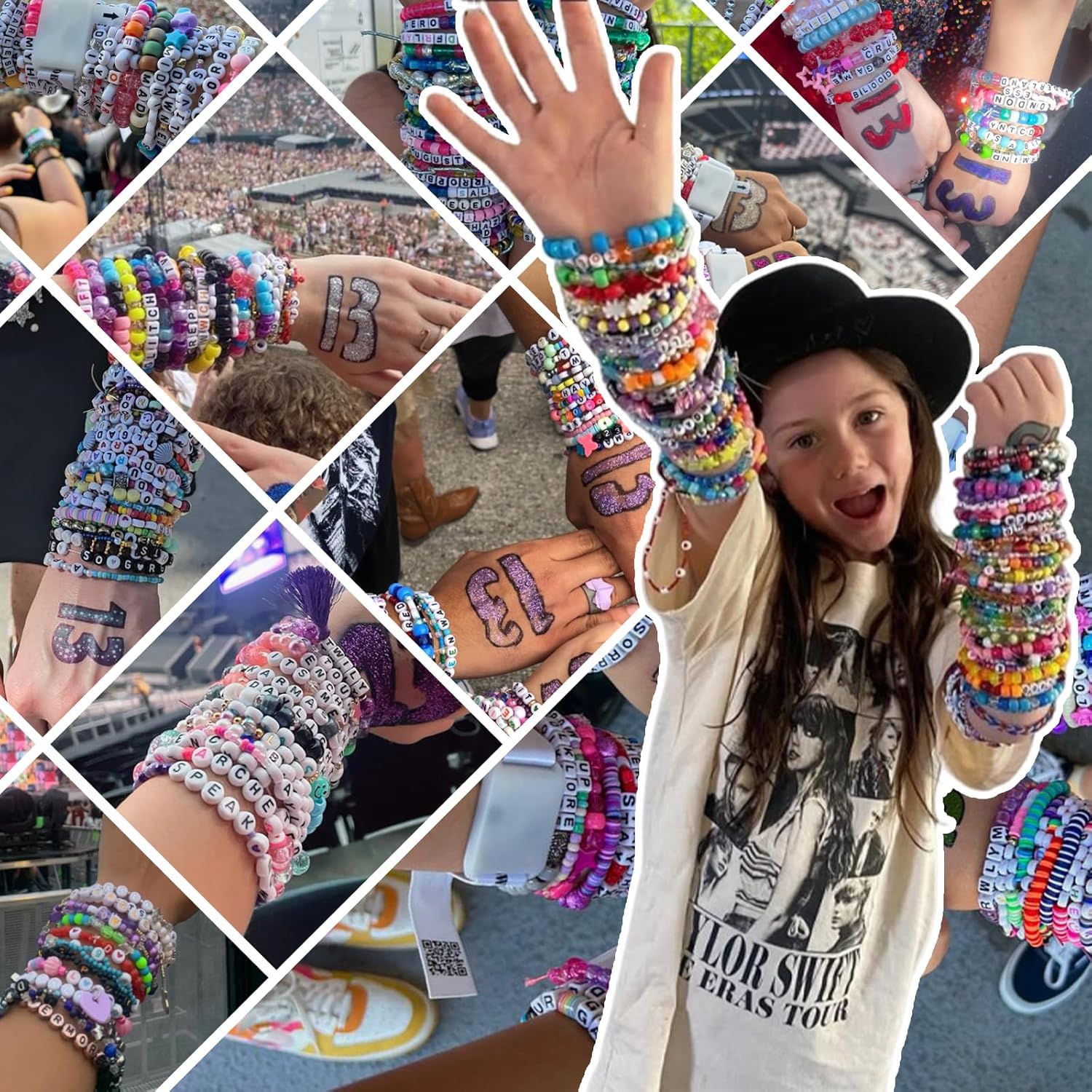 Alternative view of Gionlion 4200Pcs Pony Beads for Bracelet Making Kit, 48 Colors Kandi Beads Bracelet Kit, 2500pcs Rainbow Candy, 1700pcs Friendship Letter Bead with 20 Meter Elastic Strings for Jewelry Making