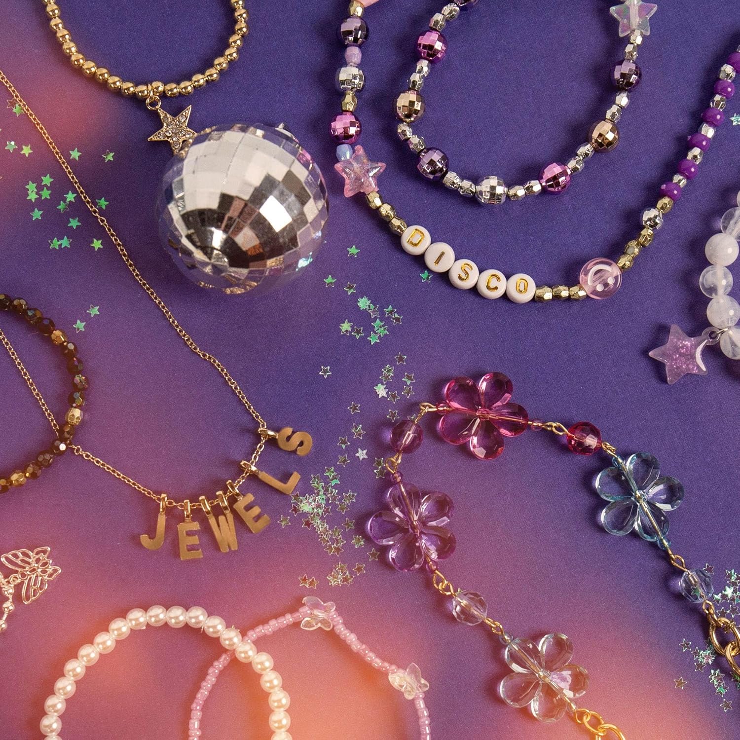 Alternative view of STMT D.I.Y. Glitz u2018N Disco Jewelry Case, Makes Over 15 Accessories, Includes Disco Beads for Bracelets, Charms & Storage, Bracelet Making Kit, Great Gifts for Girls, Jewelry Making Kit for Girls 8-12