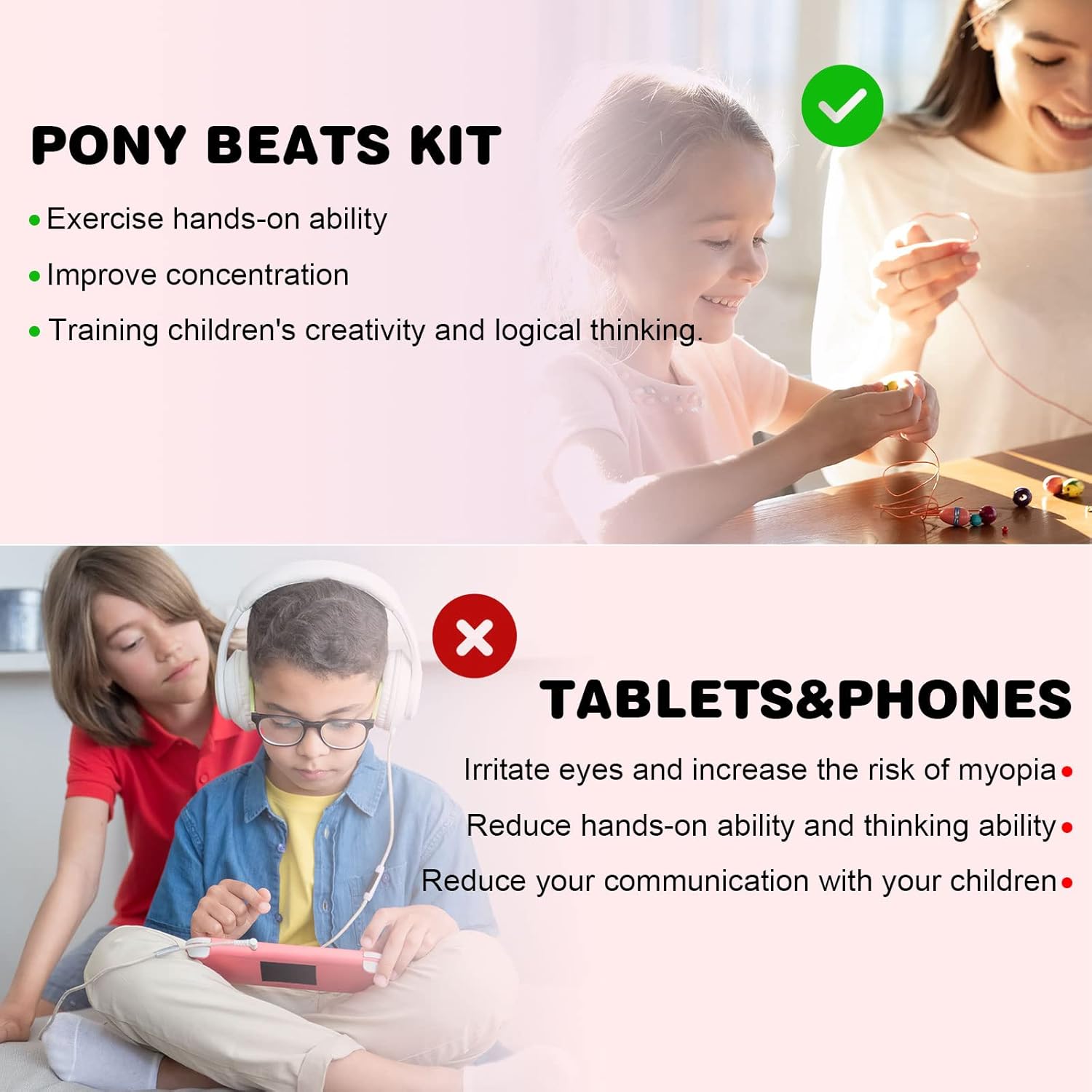 Dowsabel Bracelet Making Kit, Beads for Bracelets Making Pony, Kandi, Polymer Clay, Smile Face & Letter Beads for Jewelry Making, DIY Arts and Crafts Gifts Toys for Girls Age 6-12 - Image 4