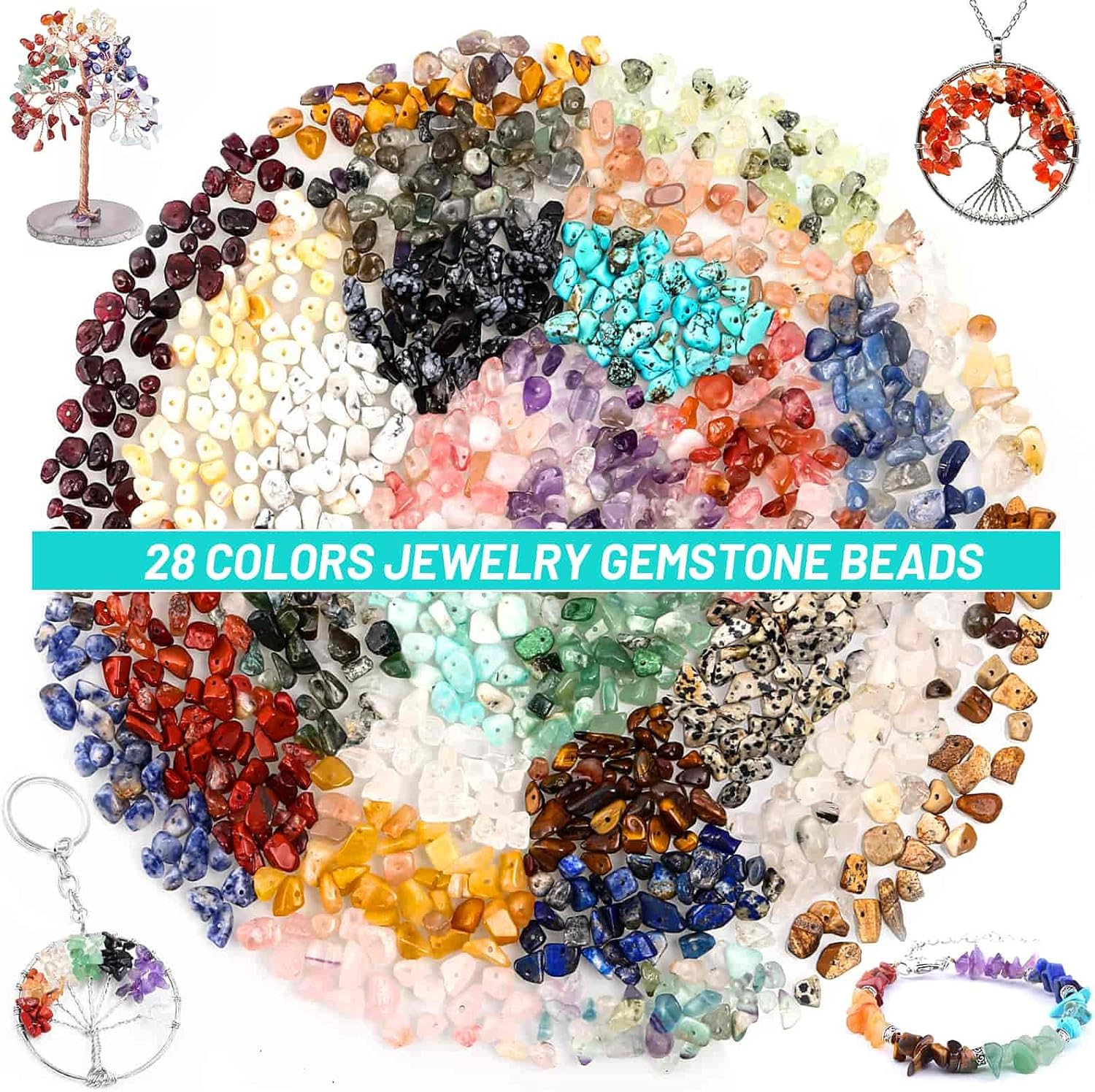 selizo Jewelry Making Kits for Adults Women with 28 Colors Crystal Beads, 1660Pcs Crystal Bead Ring Maker Kit with Jewelry Making Supplies - Image 3