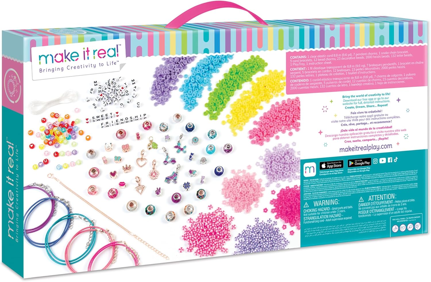 Make It Real: Best Day Ever! Deluxe Jewelry Studio - 2183pcs - DIY Craft Kit, Design & Make Over 30 Breacelets, Beads & Charms, Girls & Kids Ages 8+