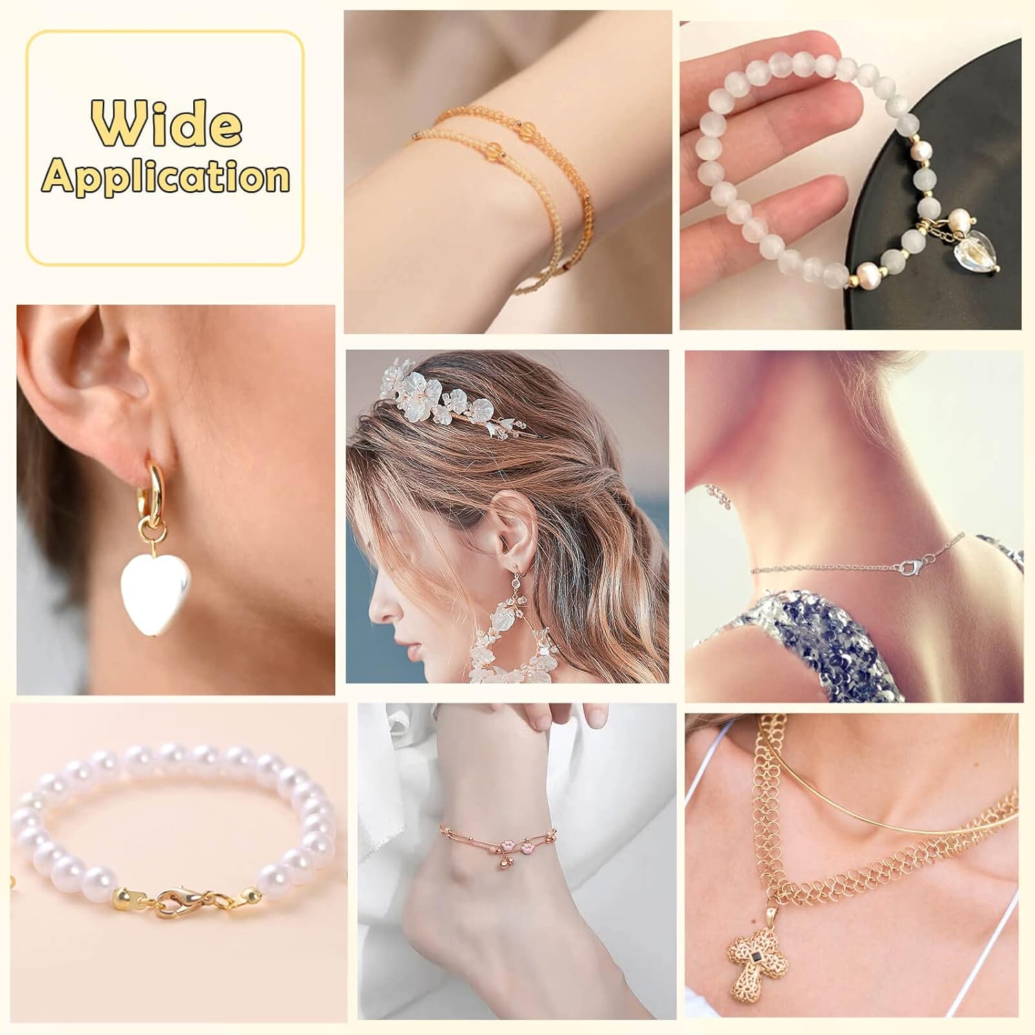 1200 Pcs Crimp Beads Kit for Jewelry Making, Acejoz Crimp Beads, Crimp Covers, Crimp Tubes and Wire Guardians, Lobster Clasps, Jump Rings, Crimping Pliers and Beading Wire for Jewelry Making - Image 6