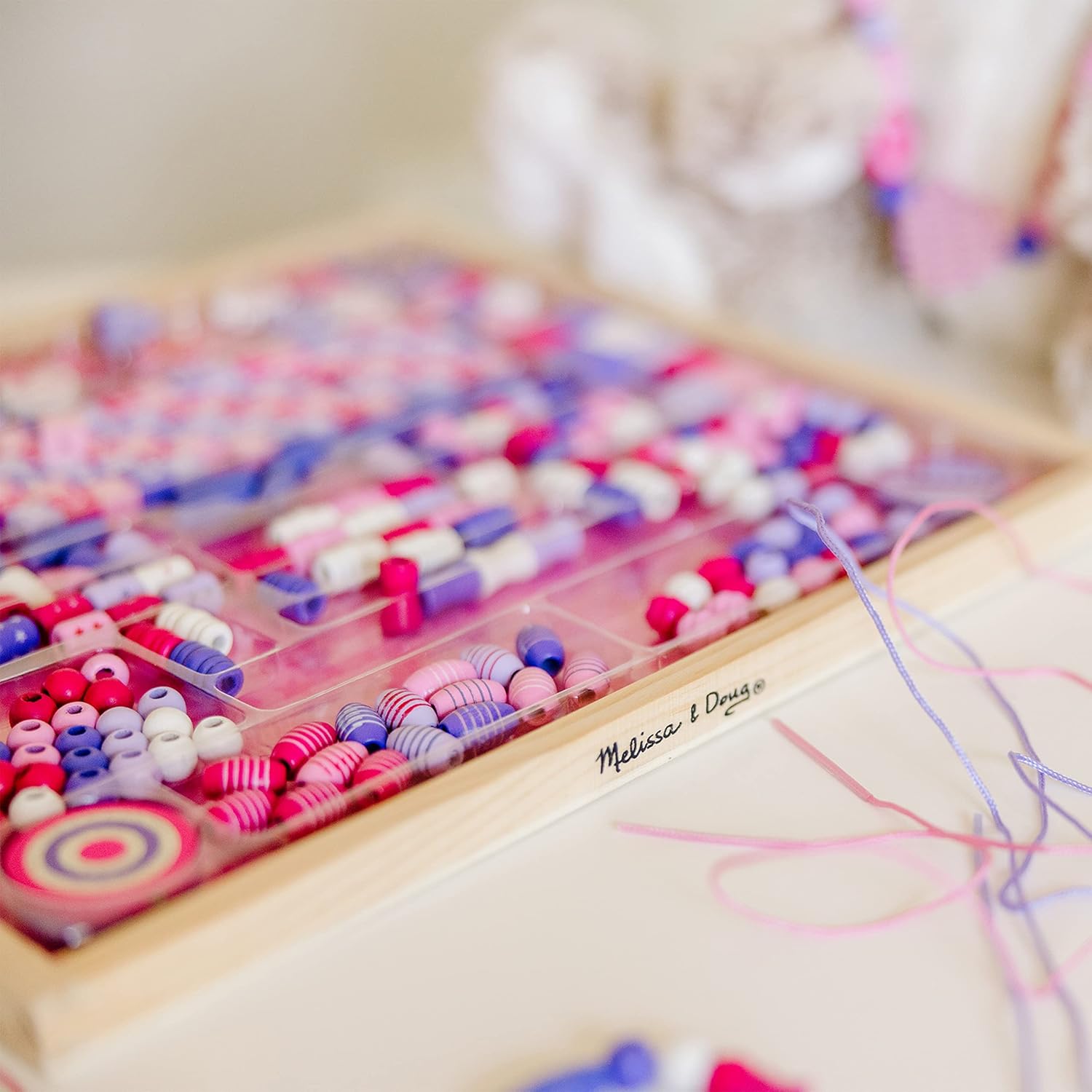 Alternative view of Melissa & Doug Created by Me! Sparkle & Shimmer Beads Wooden Bead Kit, 340+ Beads for Jewelry-Making